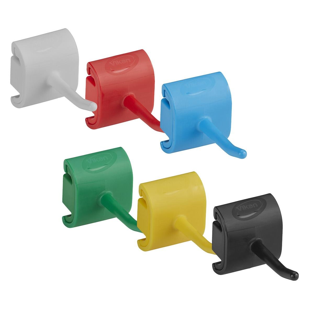 Färgade väggupphängningar Vikan Singelkrok 41mm i vitt, rött, blått, grönt, gult och svart