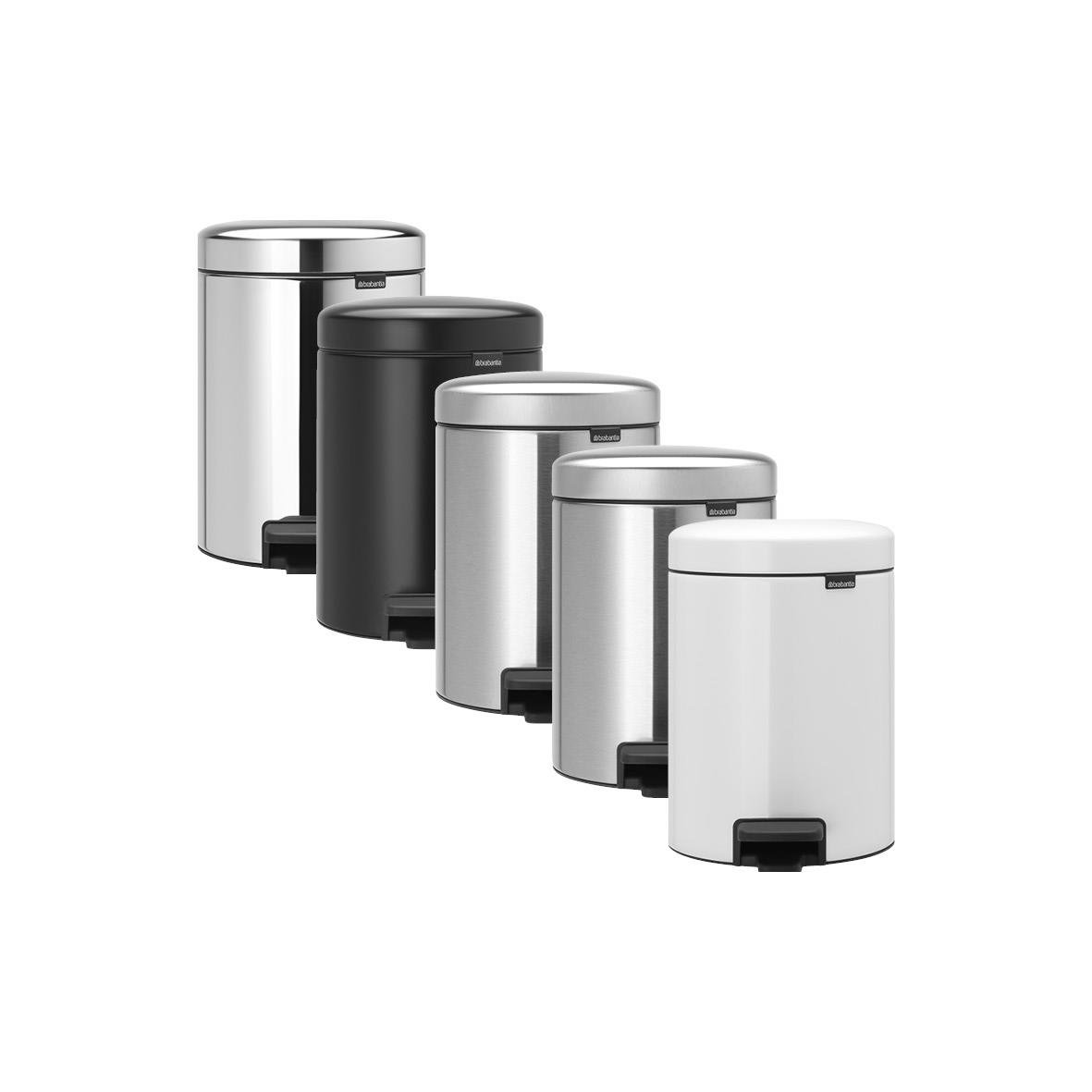 Brabantia NewIcon pedalhink i svart och vitt, 5L, modern design