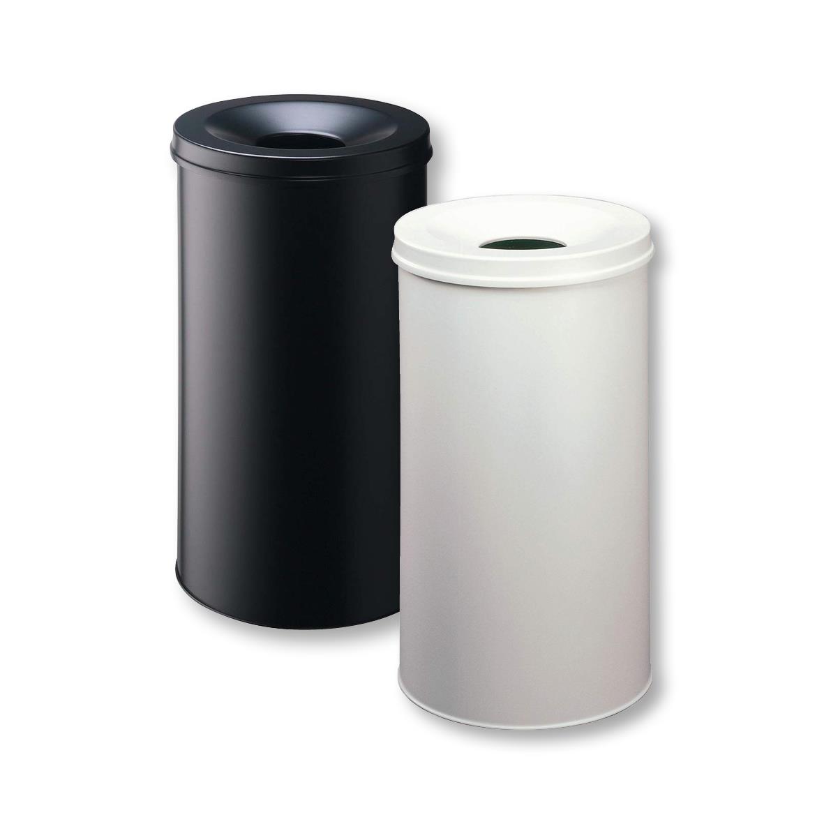 Svart och vit papperskorg Durable Safe 60L med lock