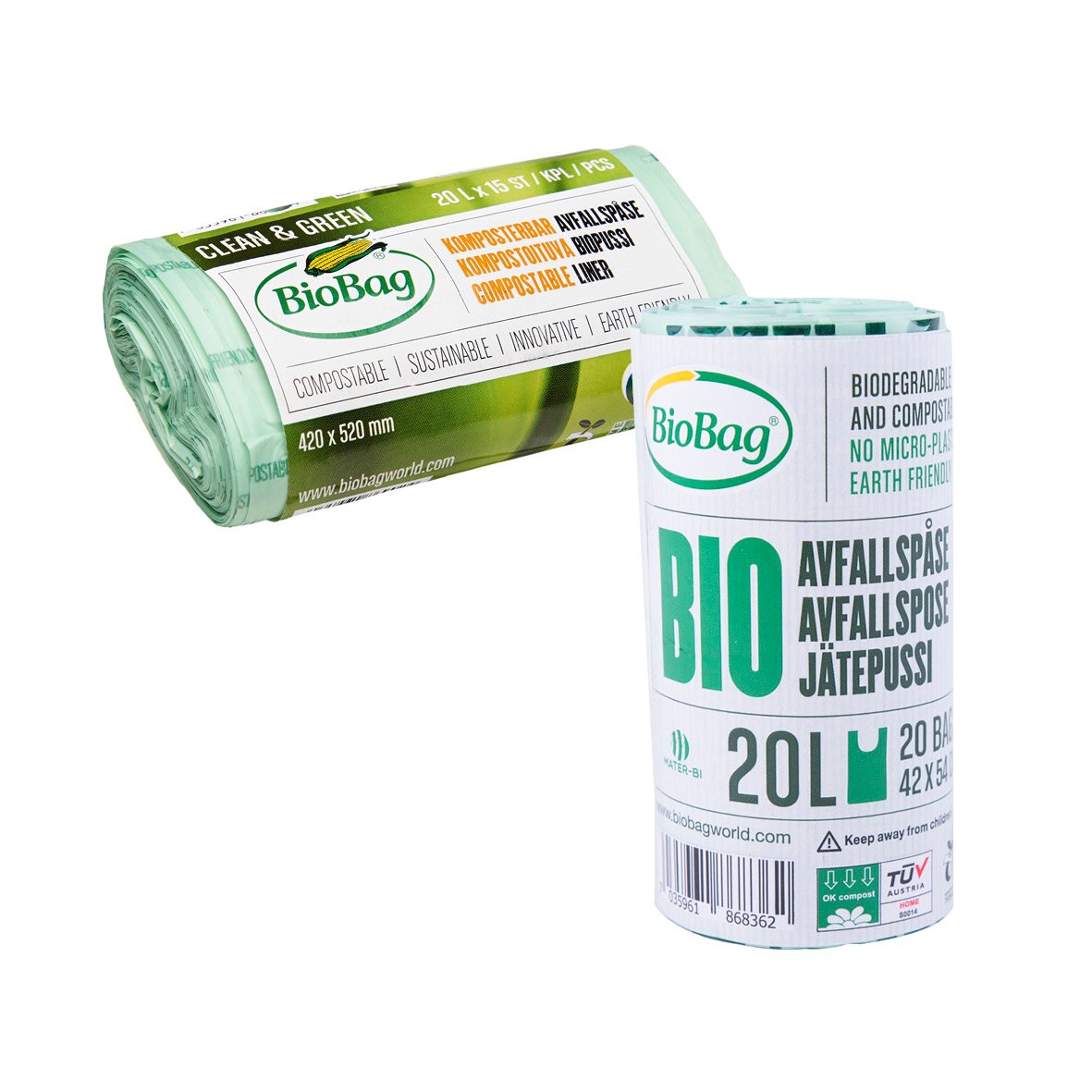 Biobag komposterbar insatspåse 20L i rull