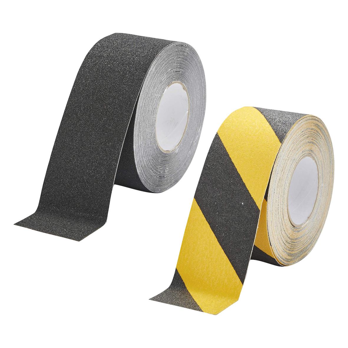 Halkskyddstejp Durable Duraline Grip 75mm i svart och gul med svart och gul randning