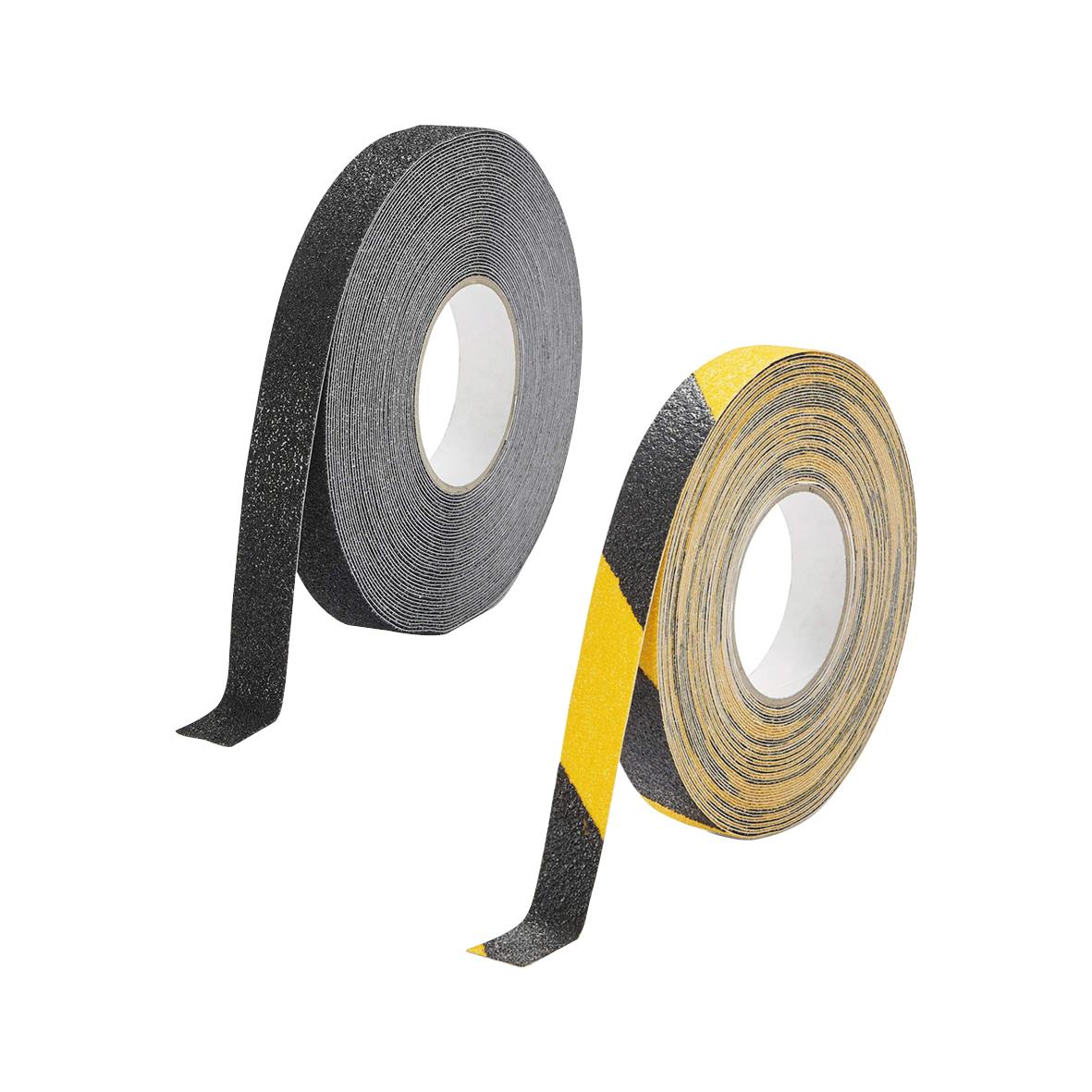 Halkskyddstejp Durable Duraline Grip+ 25mm i svart och gul med svart och gul rand