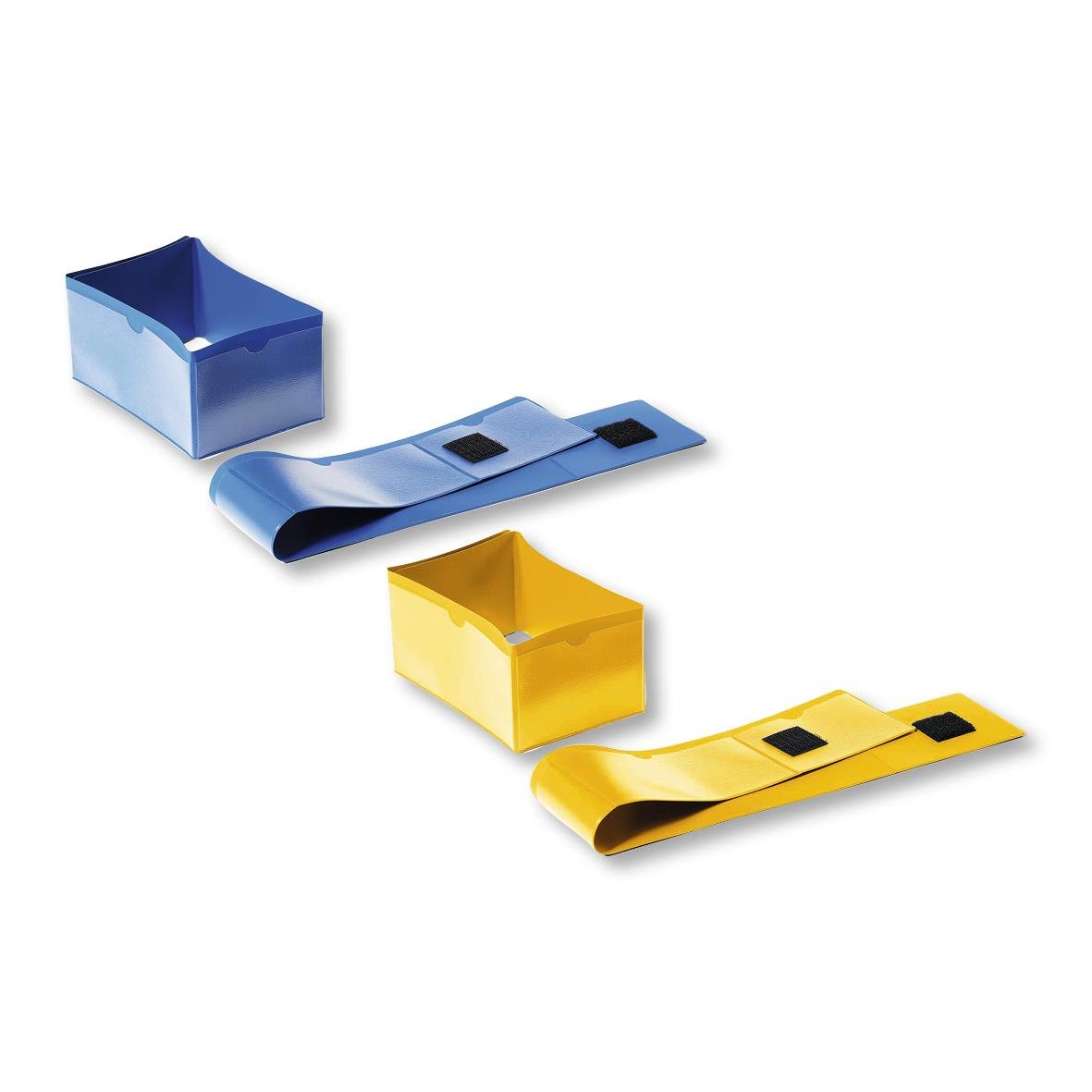 Pallfotsficka i blå, gul och svart, 145x75mm, för pallfötter