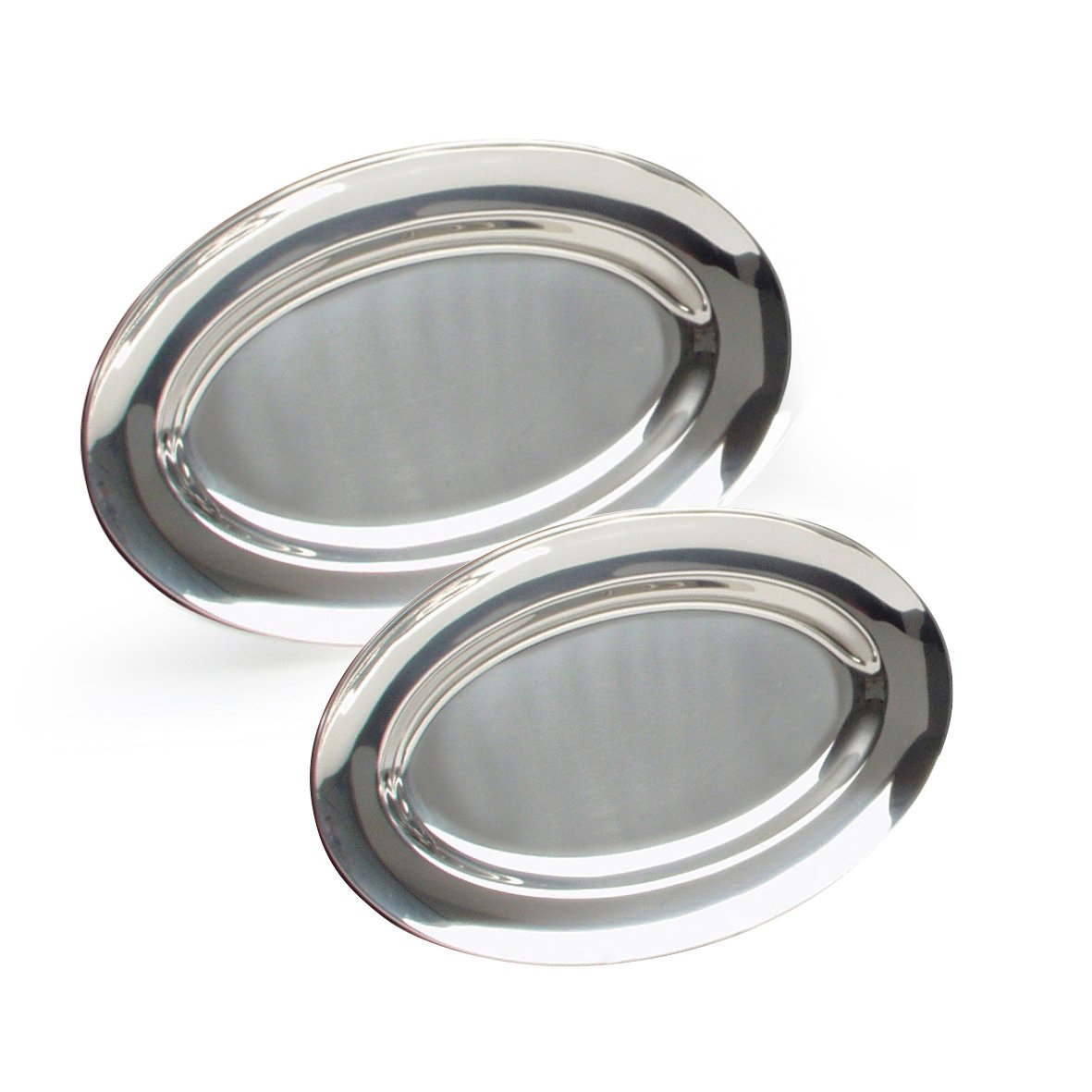 Oval serveringsfat i rostfritt stål 18/8