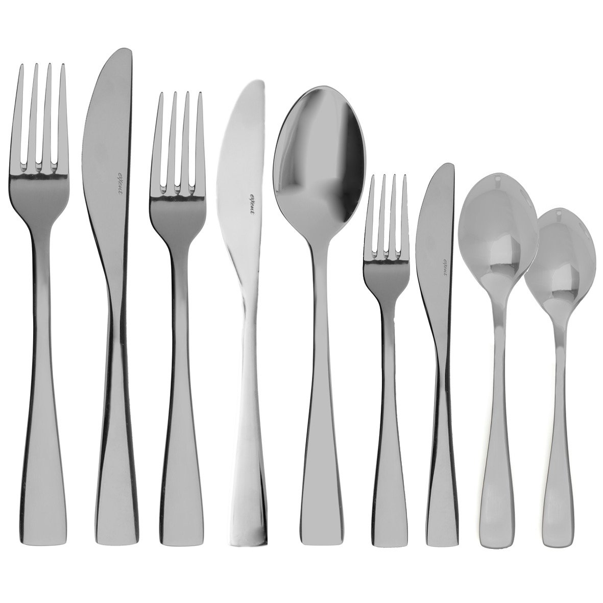 Bestick Galant inklusive gaffel, kniv, sked och teskedar i rostfritt stål