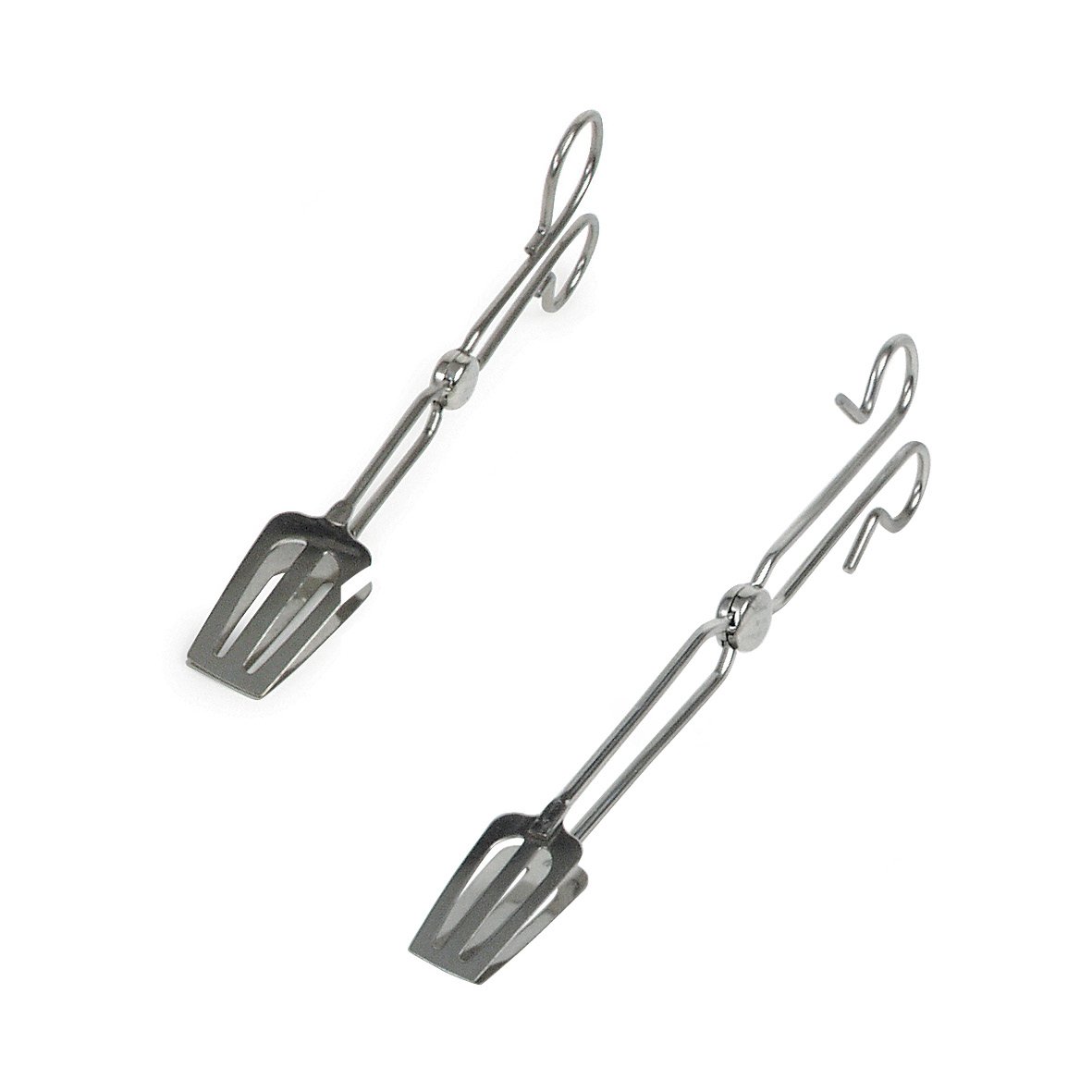 Rostfri smörgåstång med långa handtag och krok för enkel hantering