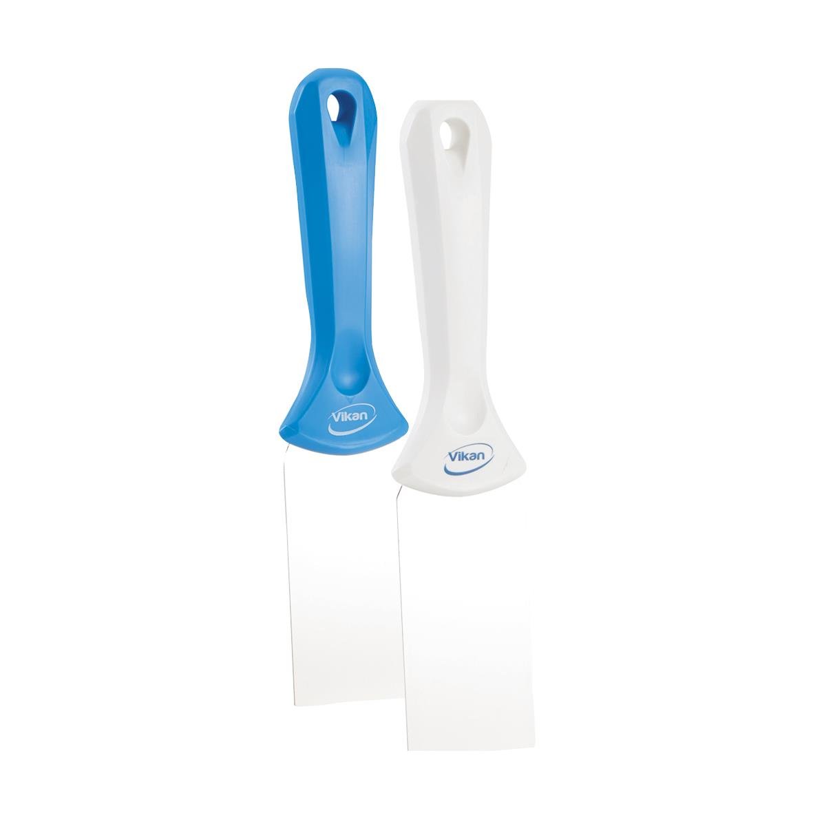 Handskrapa Vikan rostfri 50mm med blå och vit handtag