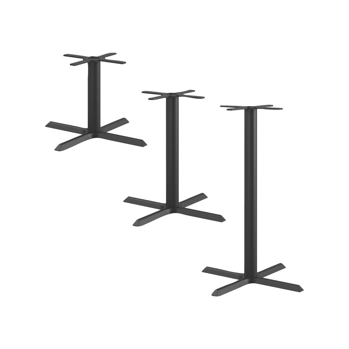 Tre svarta bordstativ Ferrea Fot X76 i rad