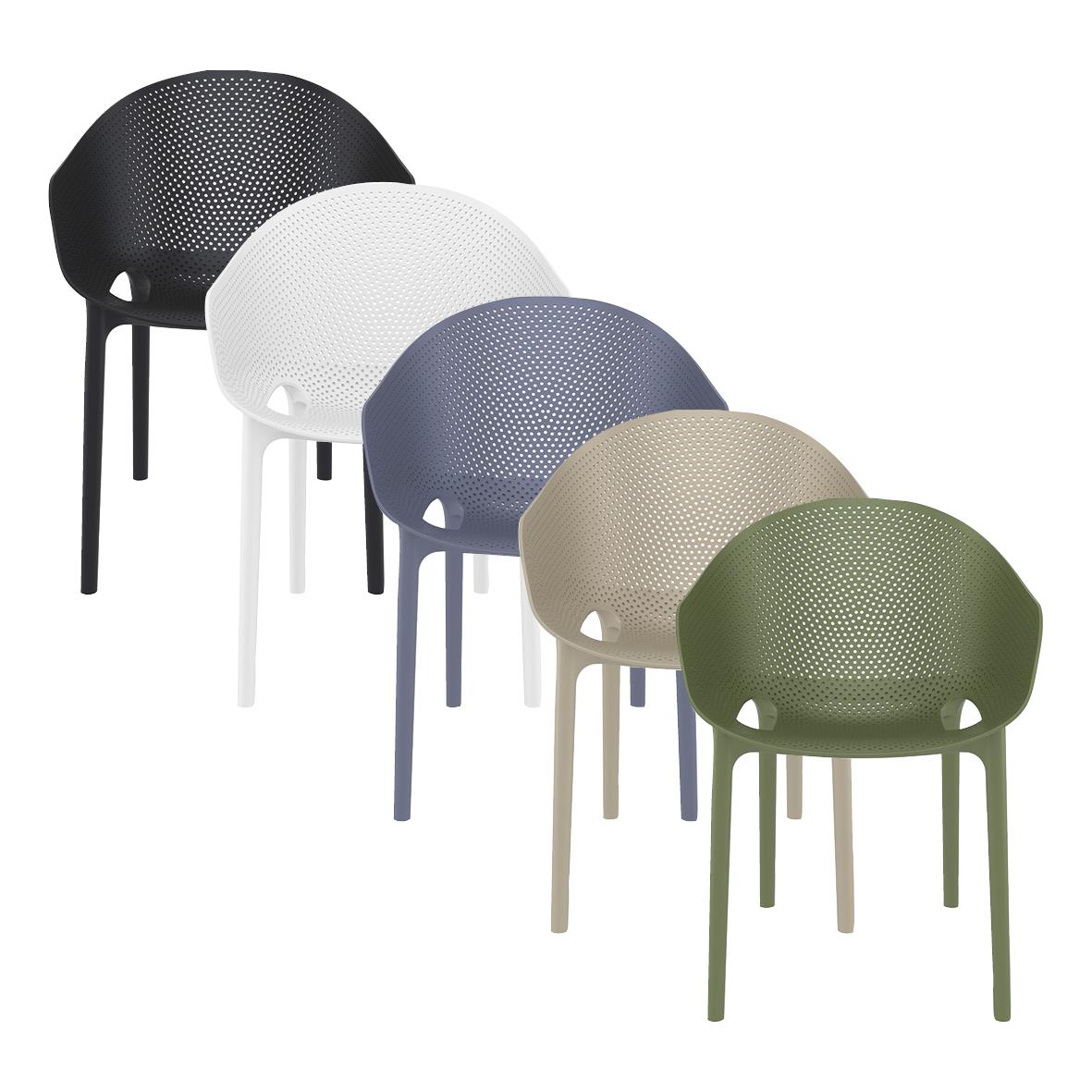Stapelbara Sky Pro-stolar i svart, vitt, blått, beige och grönt