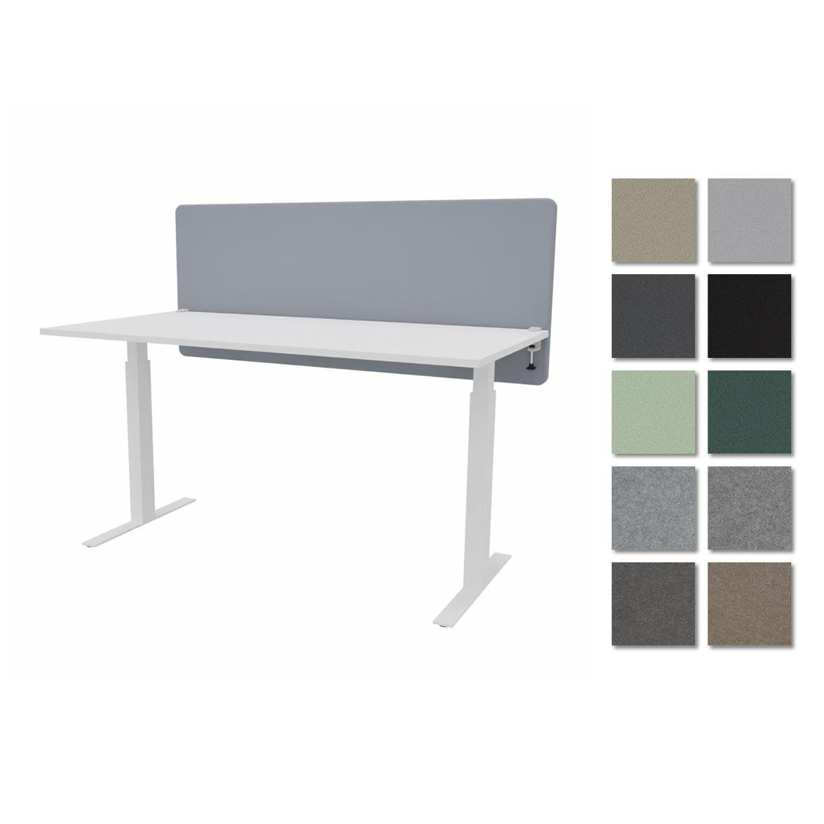 Bordsskärm ScreenIT A30 med mått 1600x650x40mm och olika färgalternativ