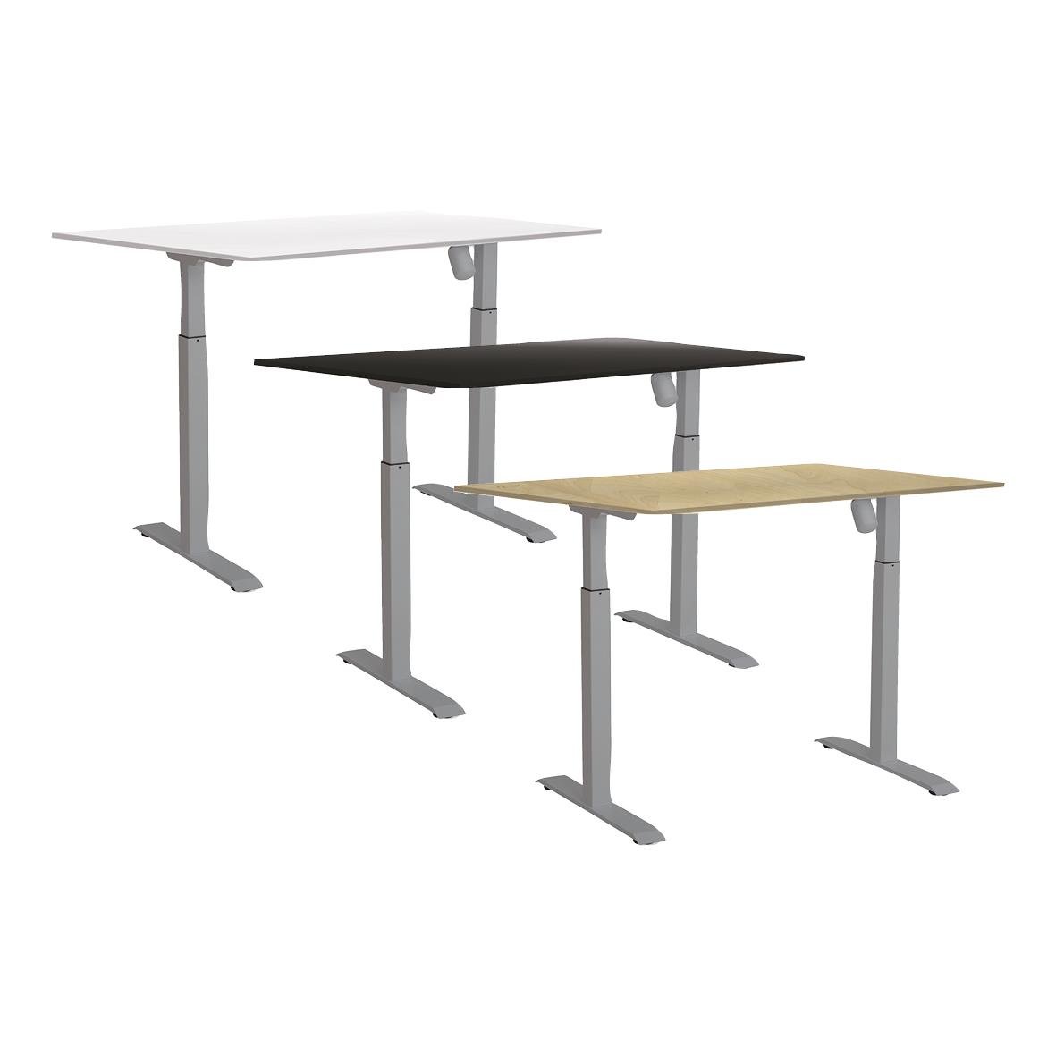 Höj- och sänkbart skrivbord Sun-Flex Silver med 1400x800 mm arbetsyta i tre färger