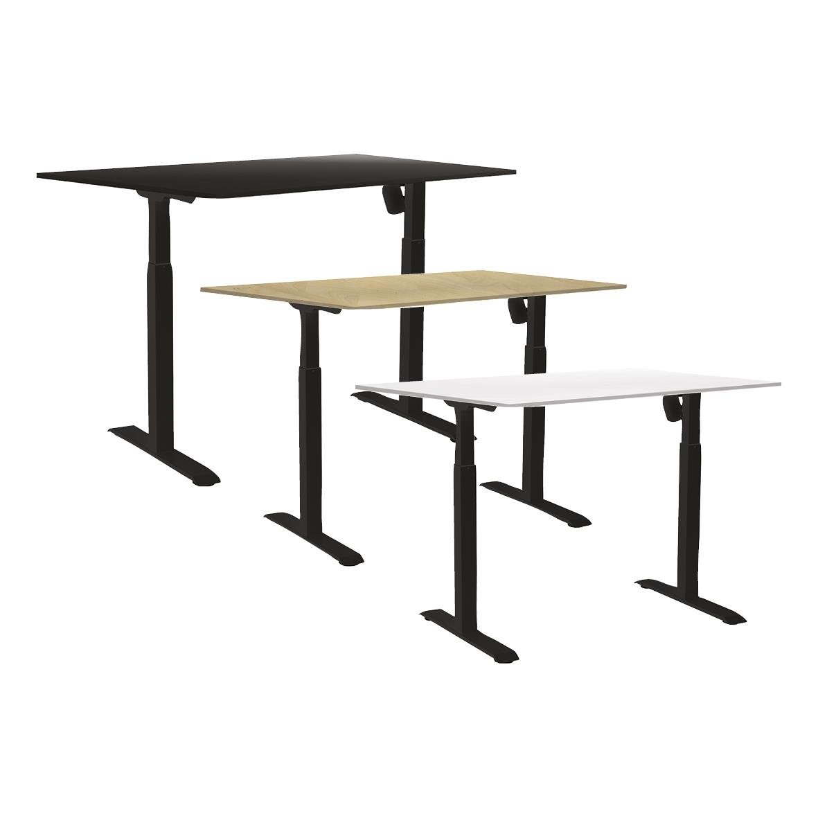 Höj- och sänkbart skrivbord Sun-Flex i svart, beige och vitt, 1600x800 mm
