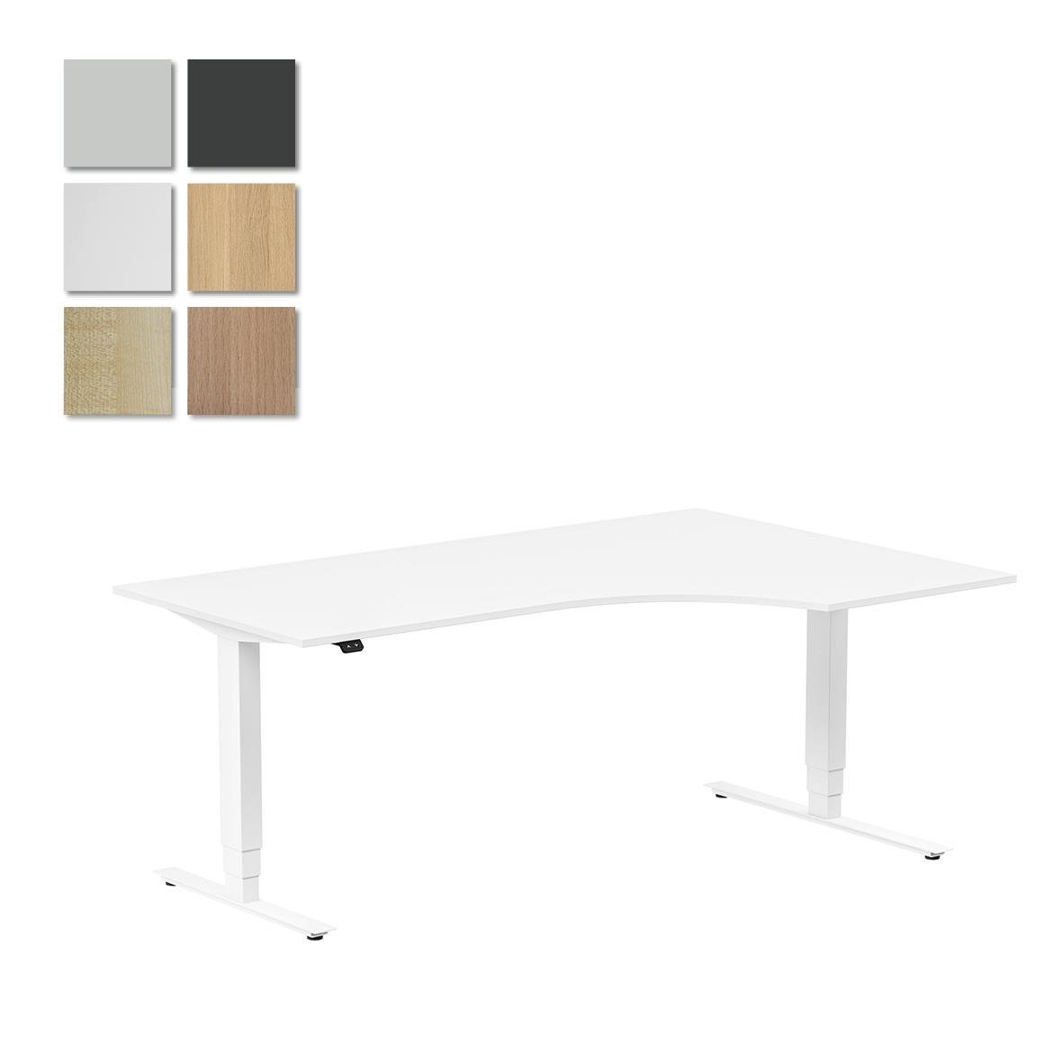 Höj- och sänkbart skrivbord i vitt med måtten 1800x1200mm