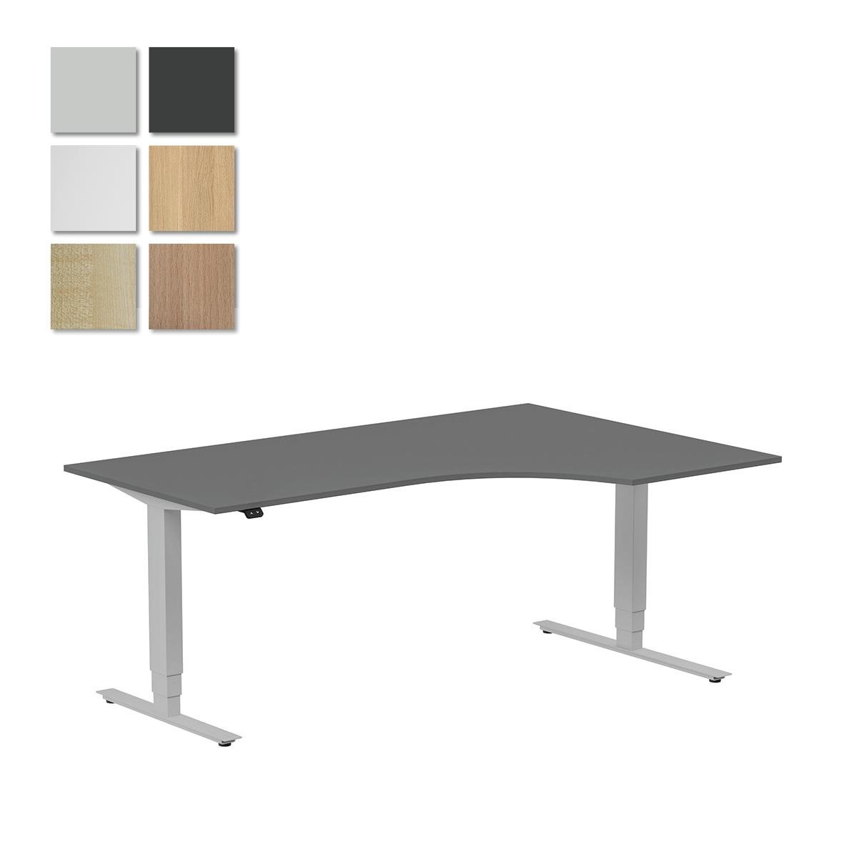 Höj- och sänkbart skrivbord i silver med stor arbetsyta 1800x1200mm