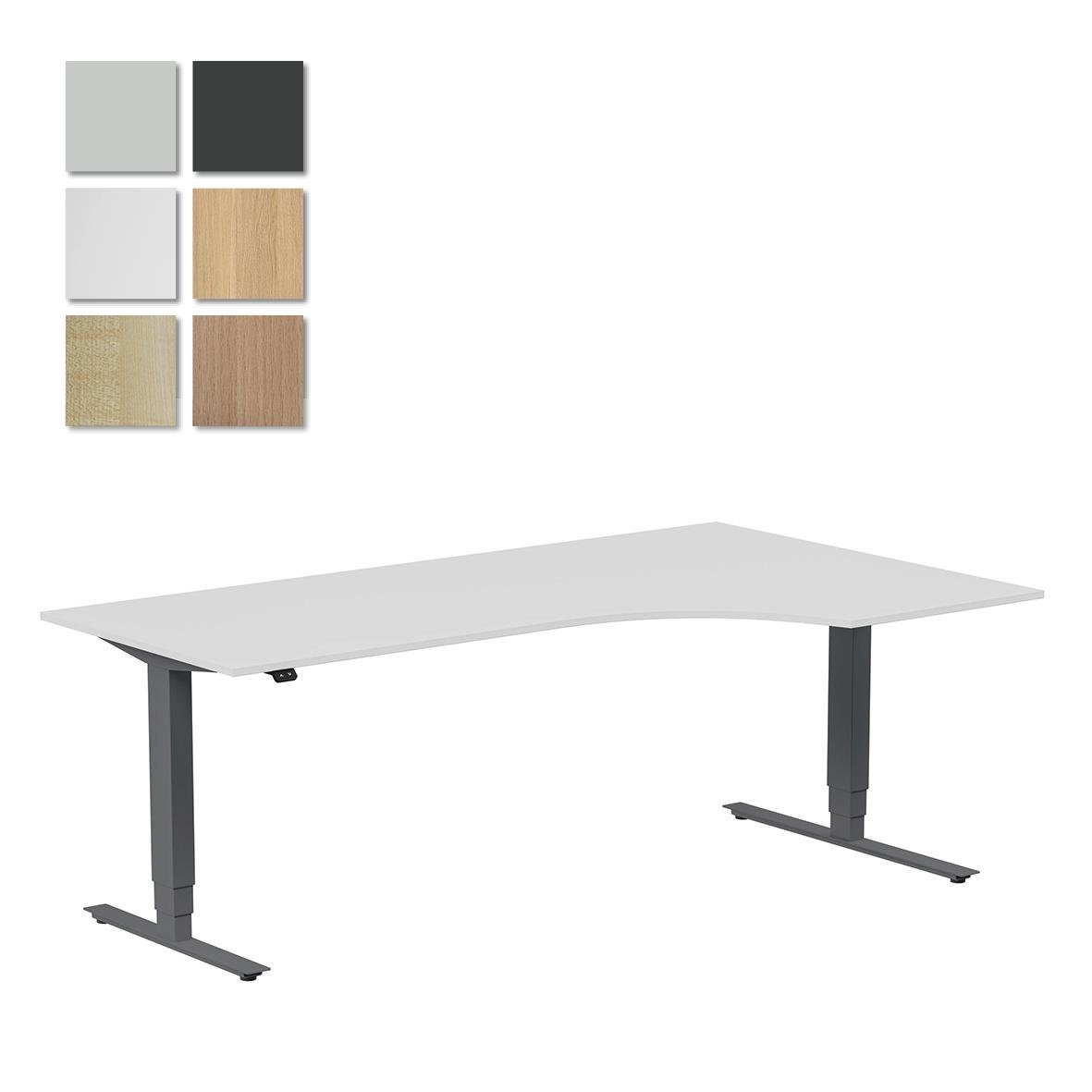 Höj- och sänkbart skrivbord Lanab i antracit med stor arbetsyta 2000x1200mm
