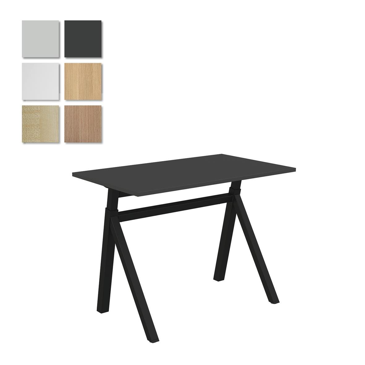 Höj- och sänkbart skrivbord Lanab Gas 1000x600mm i svart med trädetaljer