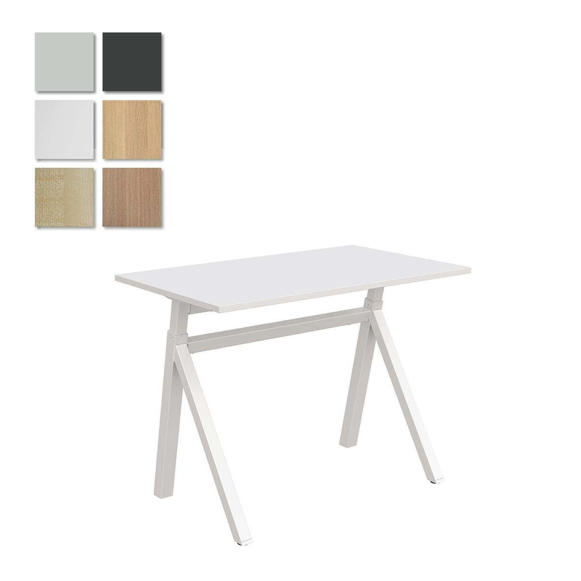 Höj- och sänkbart skrivbord Lanab Gas i mörk ask/vit med storlek 1000x600mm