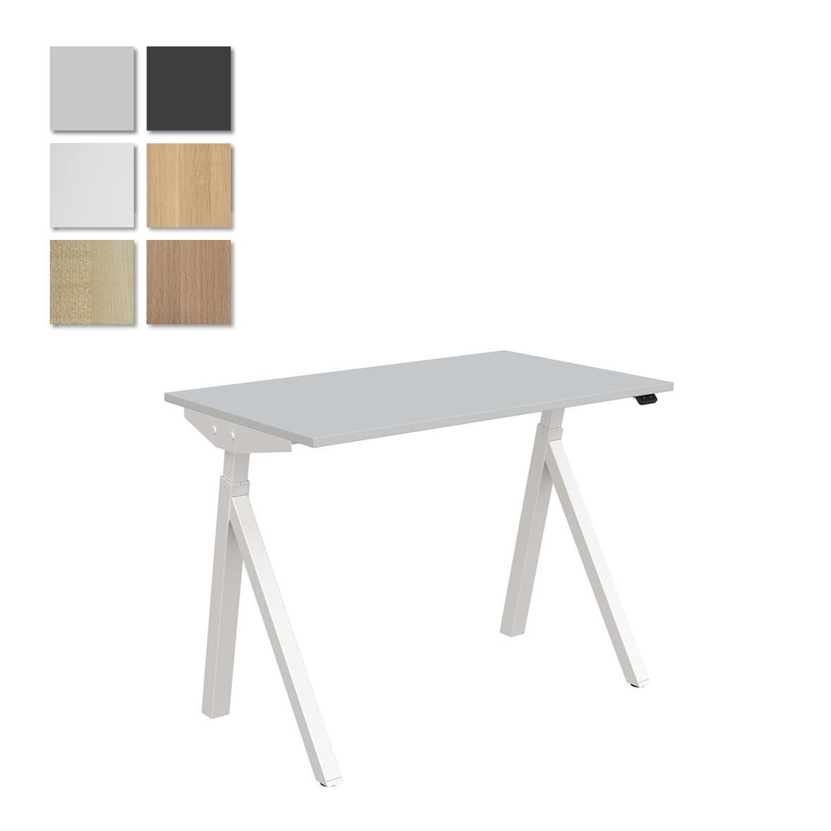 Höj- och sänkbart skrivbord Lanab El i mörk ask/vit med måtten 1000x600mm
