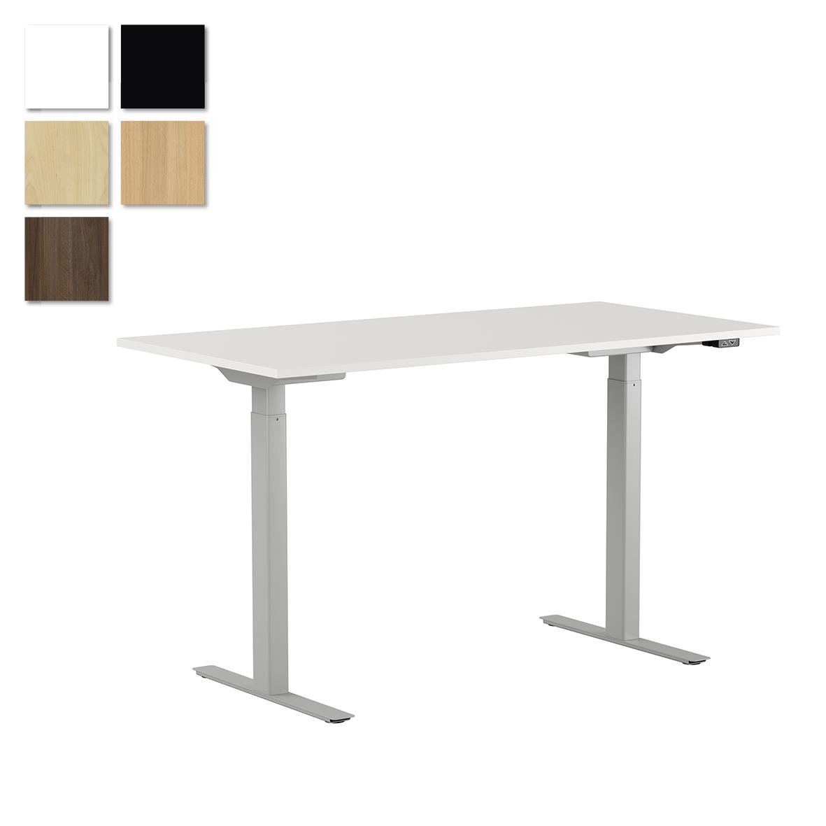 Höj- och sänkbart skrivbord Lotus 2 motorer, bas i silver, 1200x800mm, finns i flera färger