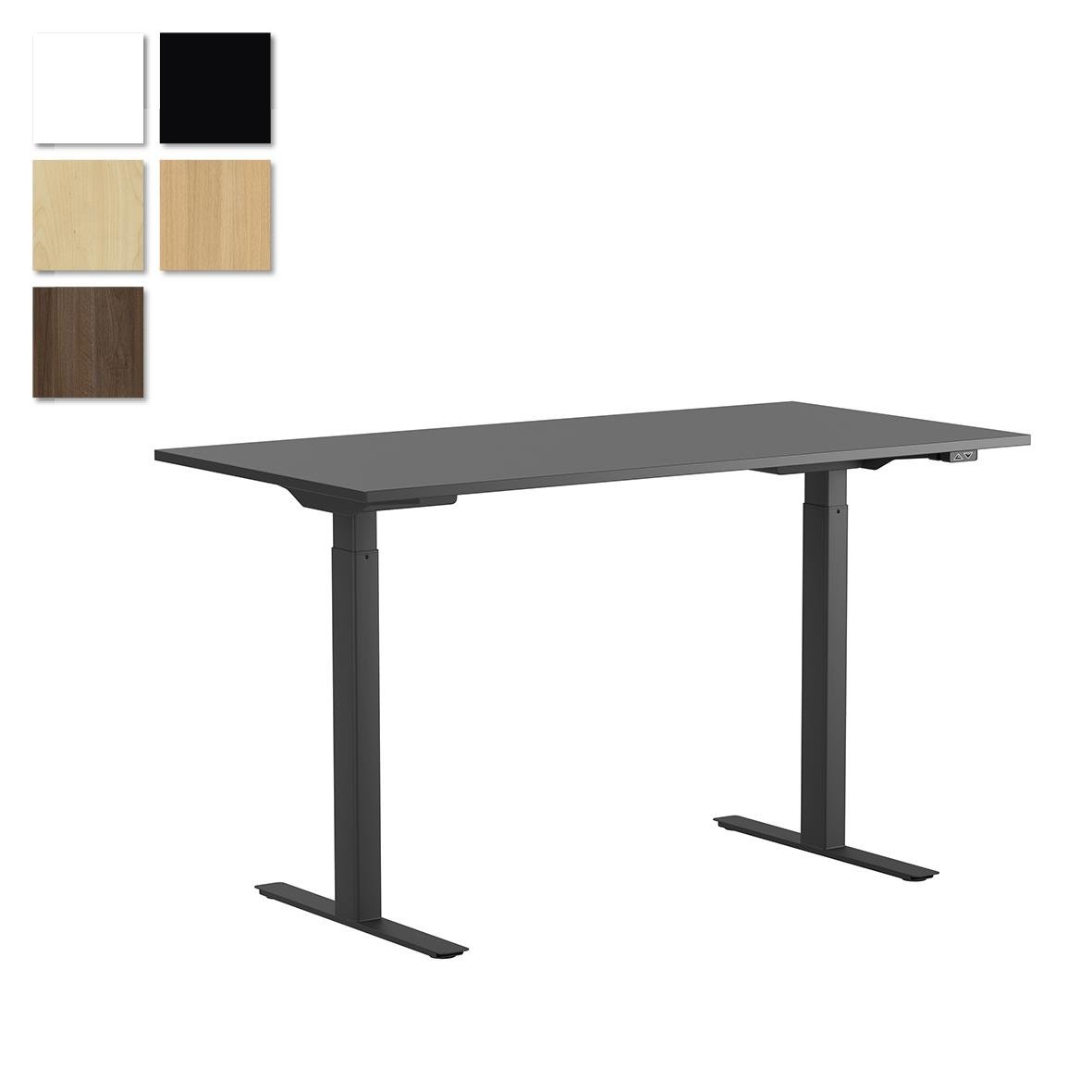 Höj- och sänkbart skrivbord Lotus 2 motorer i svart med stor arbetsyta 1200x800mm