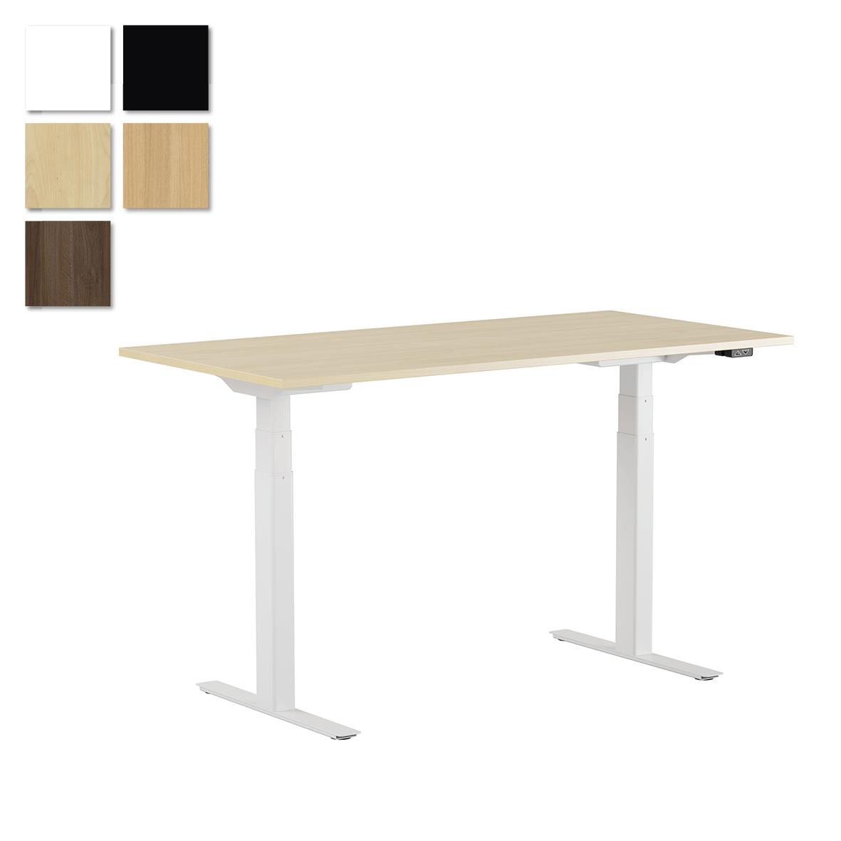 Höj- och sänkbart skrivbord Lotus med två motorer, vit, 1200x800mm