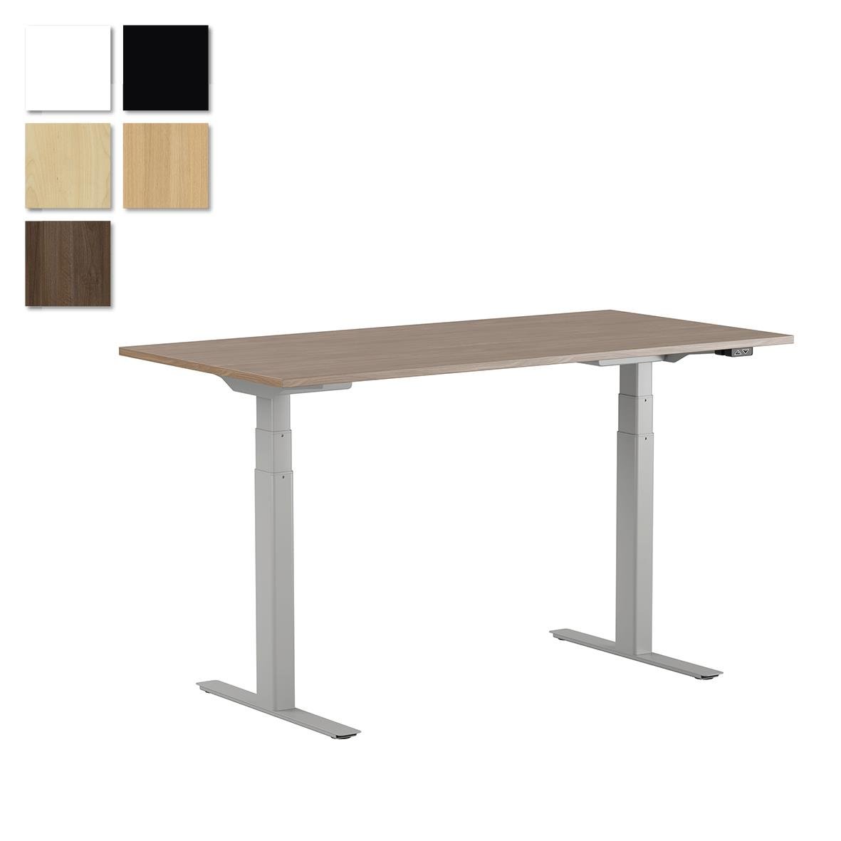 Höj- och sänkbart skrivbord Lotus med två motorer, 1200x800mm, i träfinish