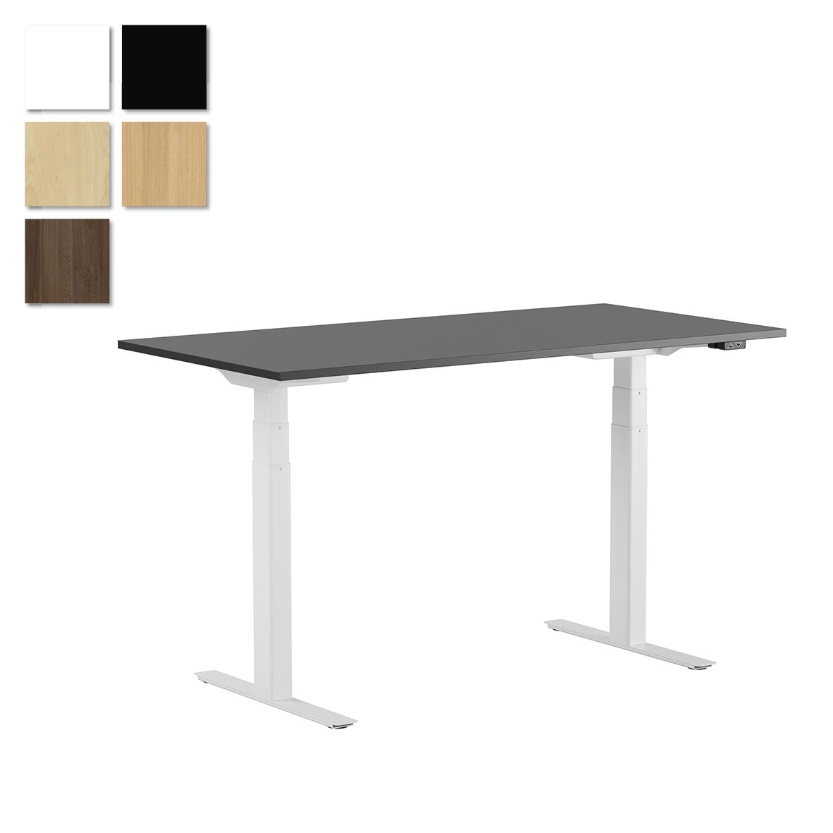 Höj- och sänkbart skrivbord Lotus med två motorer, vit, 1400x800mm