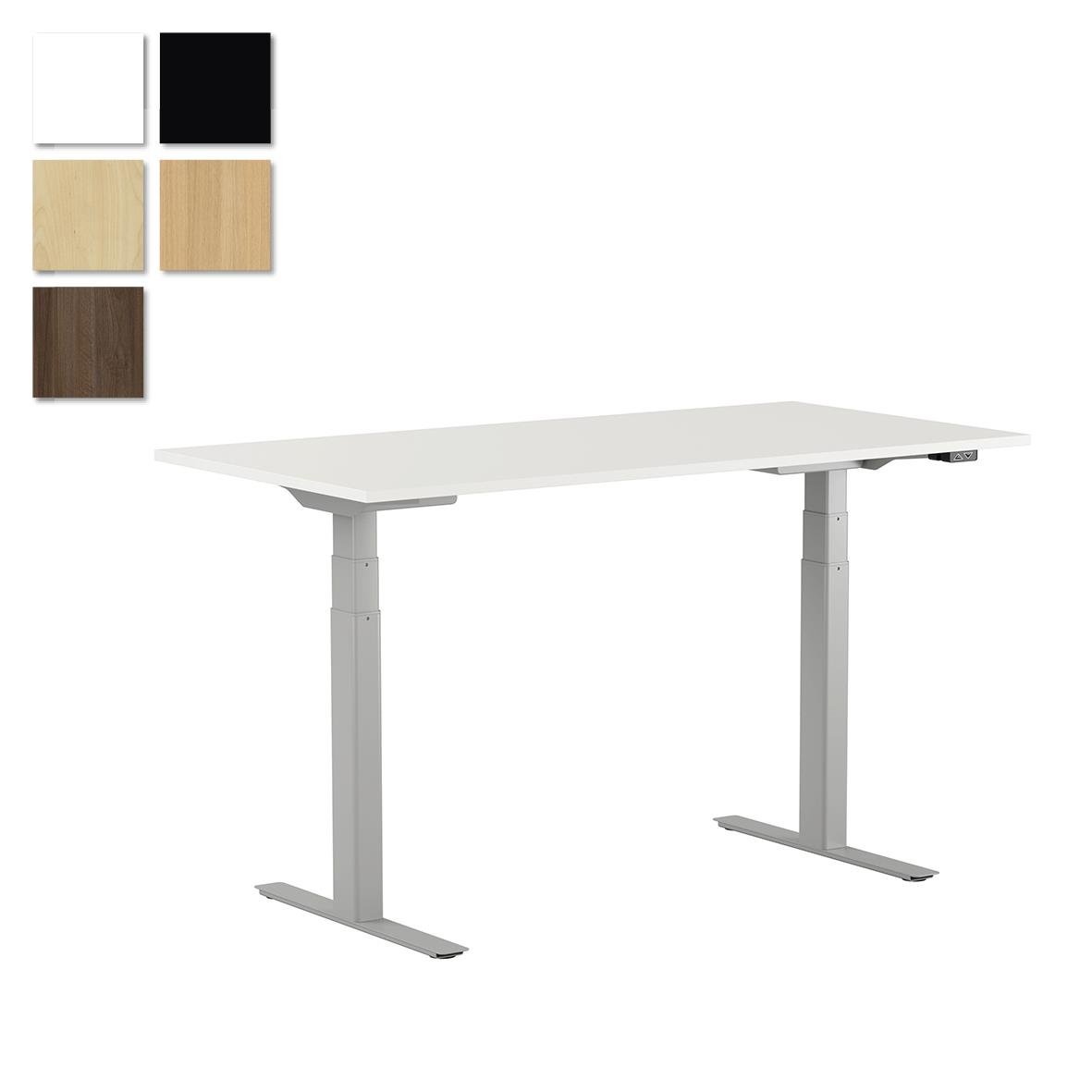 Höj- och sänkbart skrivbord Lotus med två motorer, vit, 1600x800mm