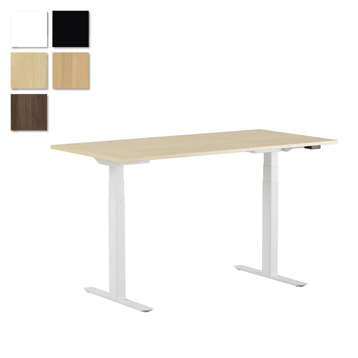 Höj- och sänkbart skrivbord Lotus med två motorer, vit, 1800x800mm