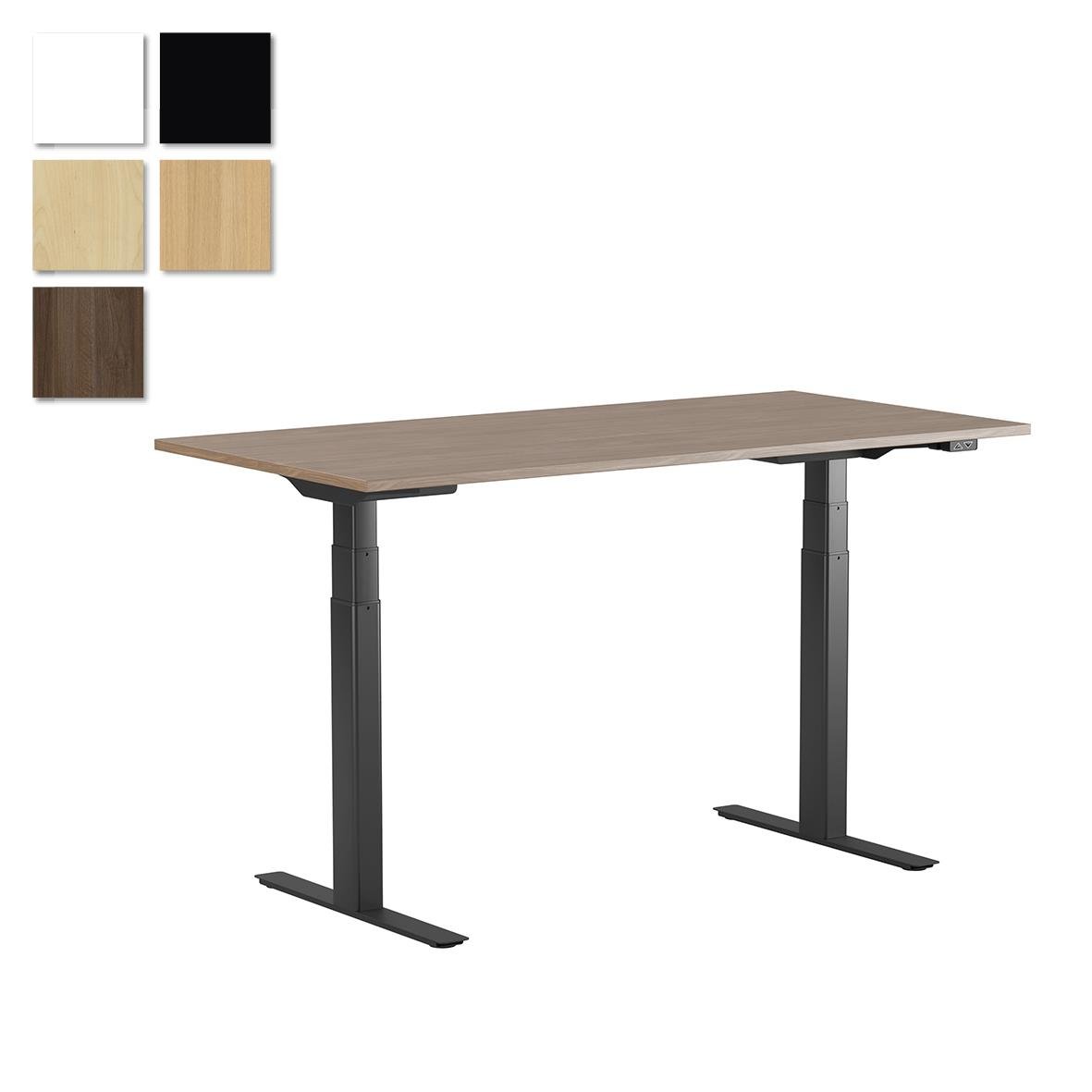 Höj- och sänkbart skrivbord Lotus med två motorer, 1800x800mm, i träfinish och olika färgalternativ