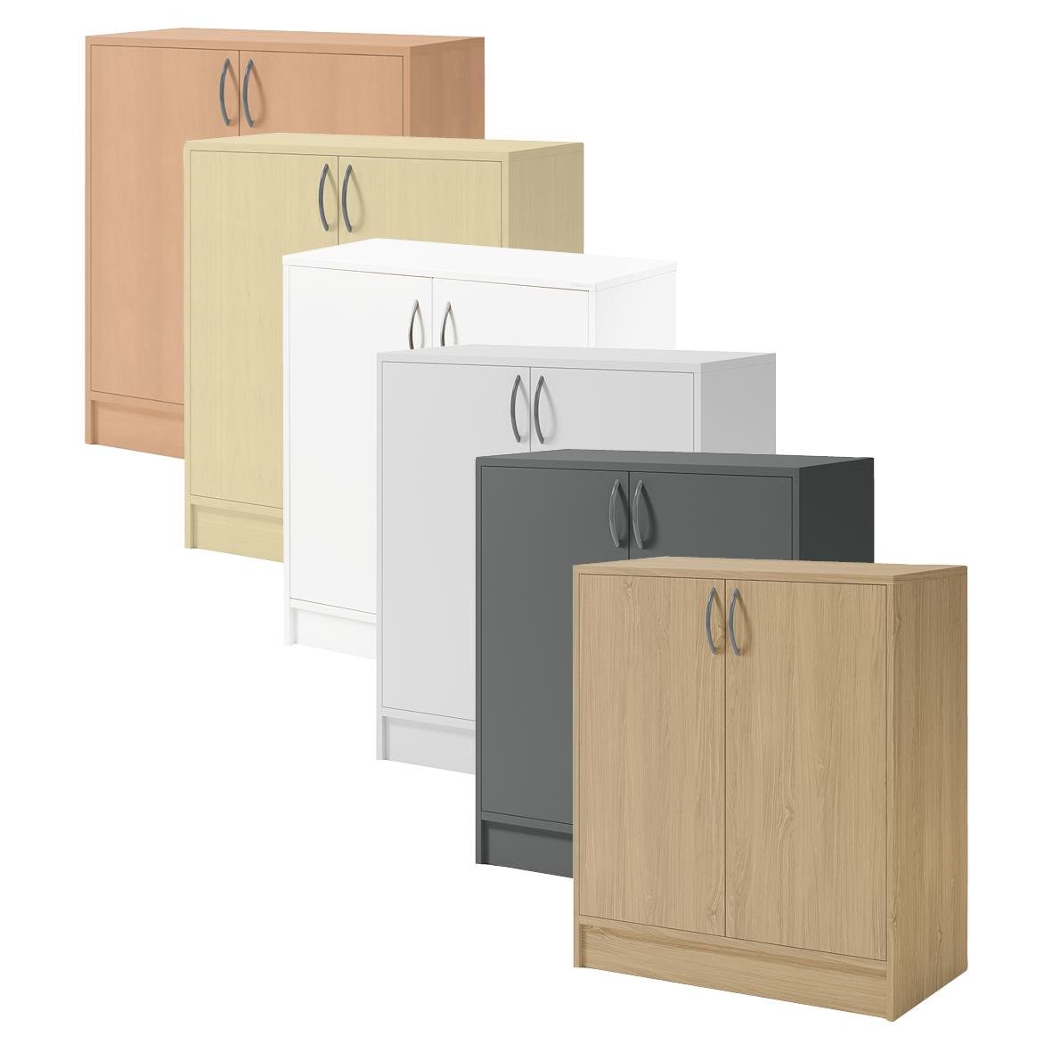 Förvaringsskåp i olika färger med slagdörrar, mått 805x925x415mm