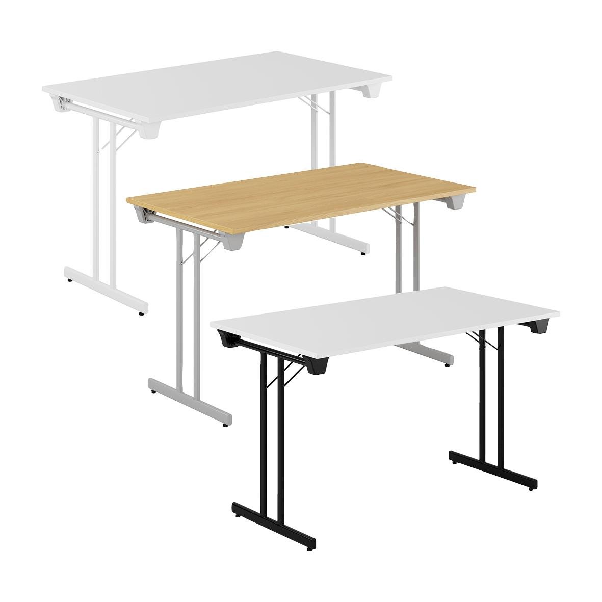 Fällbart bord i tre färger, 1200x700 mm, för flexibel användning och enkel förvaring