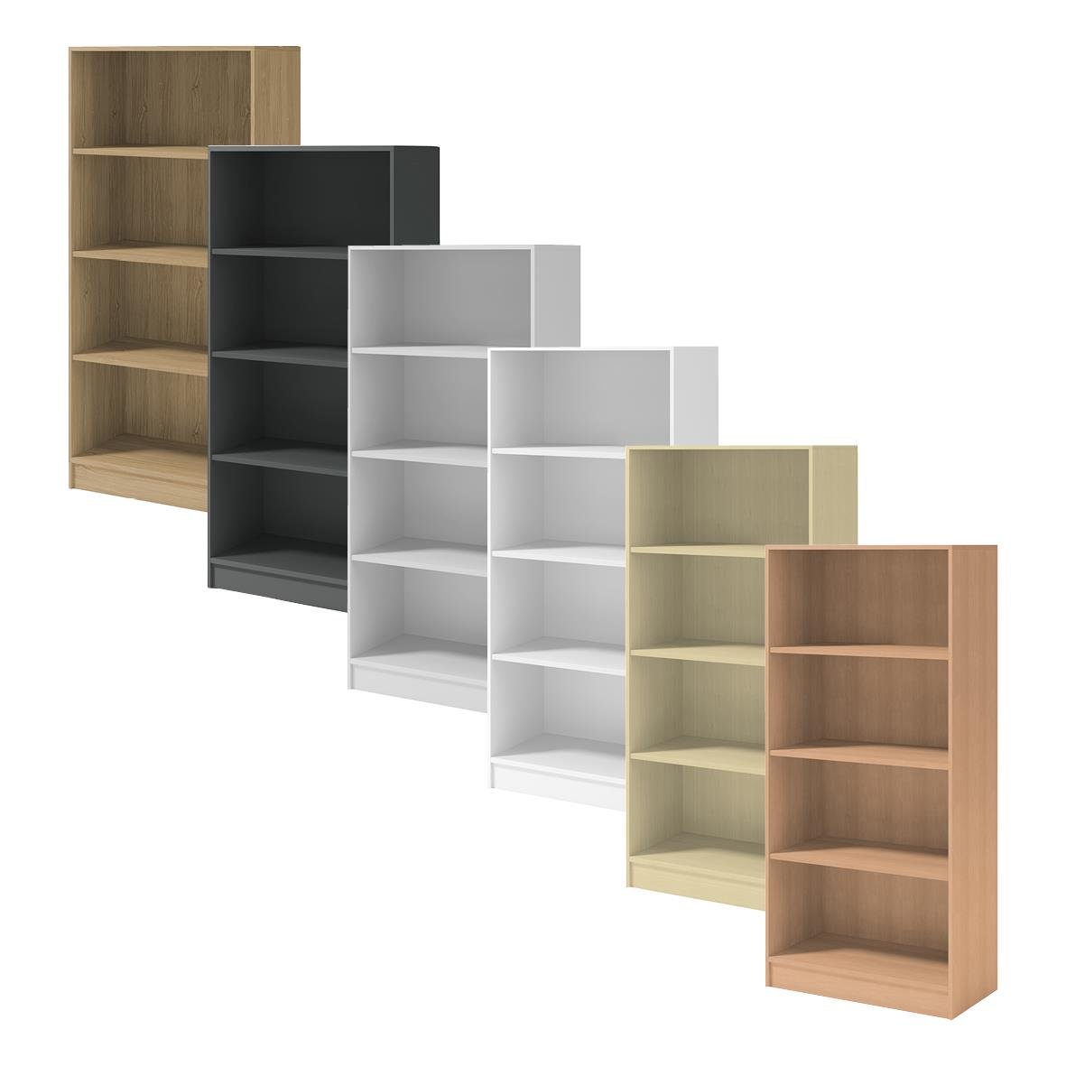 Förvaringshyllor i olika färger och storlekar