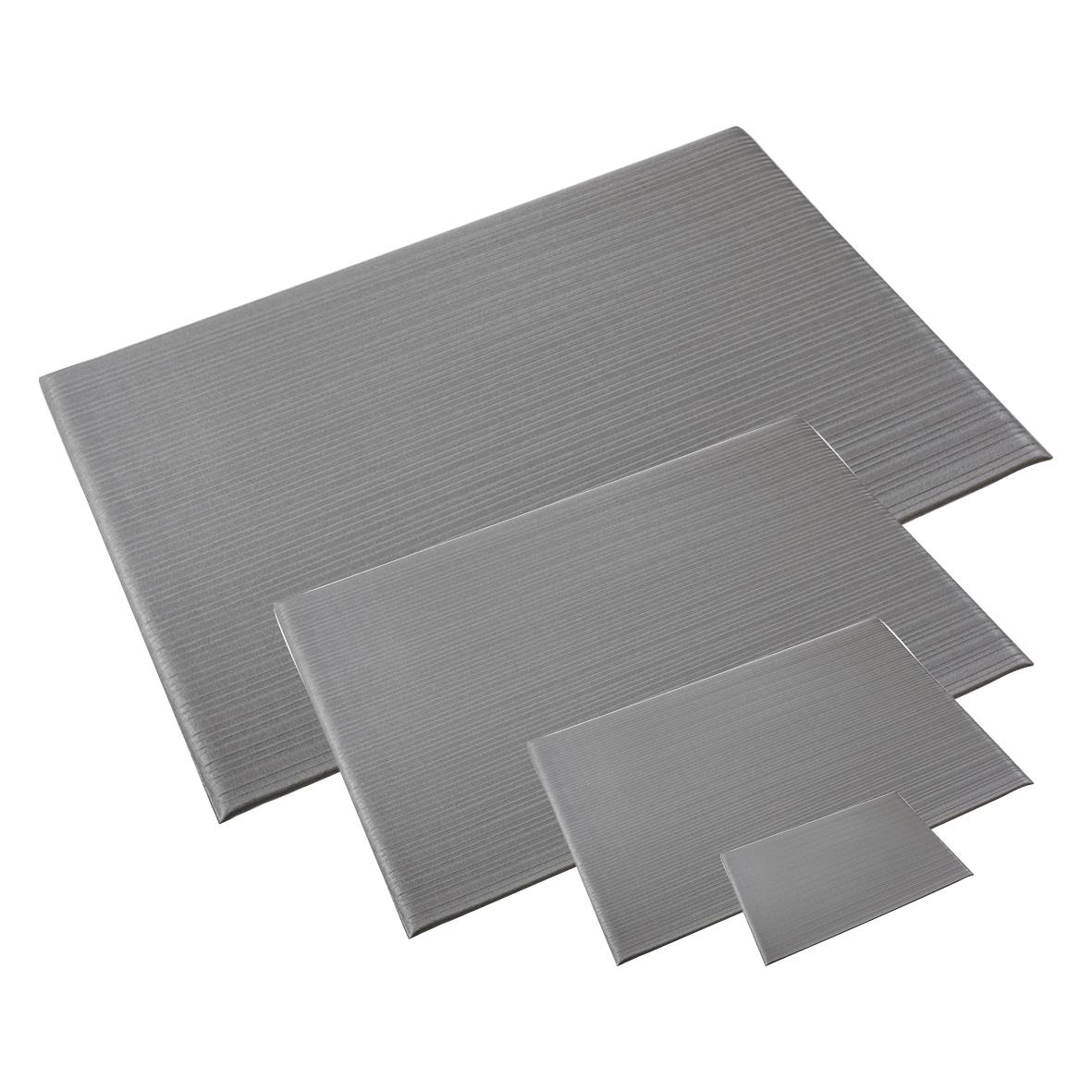 Grå arbetsplatsmatta i olika storlekar för industri, yoga och detaljhandel