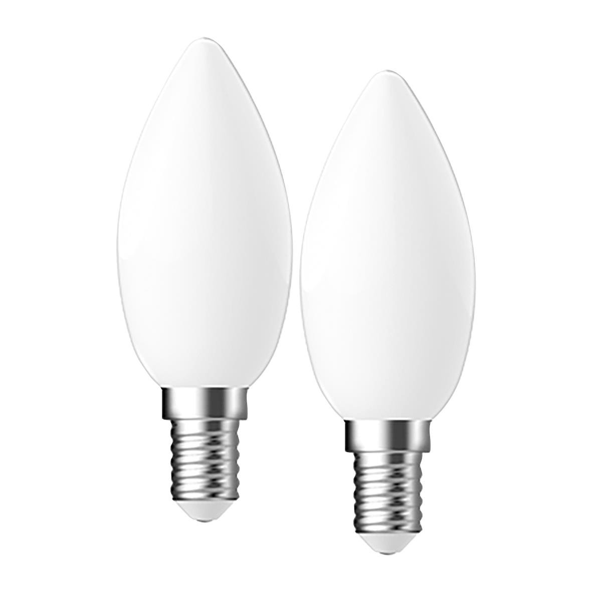 Två LED-lampor GE E14 Kron Opalvit dimbar