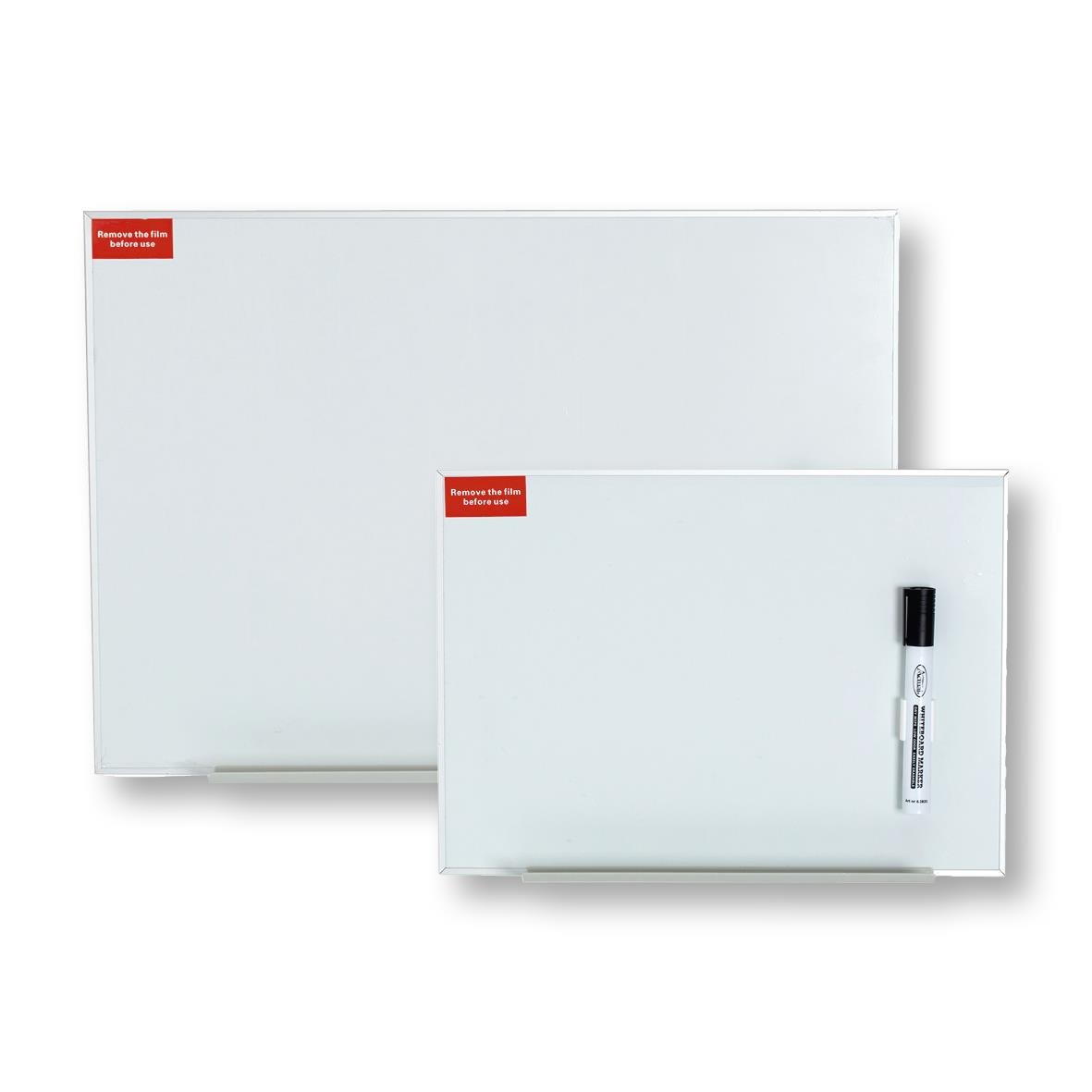 Vitwhiteboardtavla med glasemaljerad yta och magnetfunktion