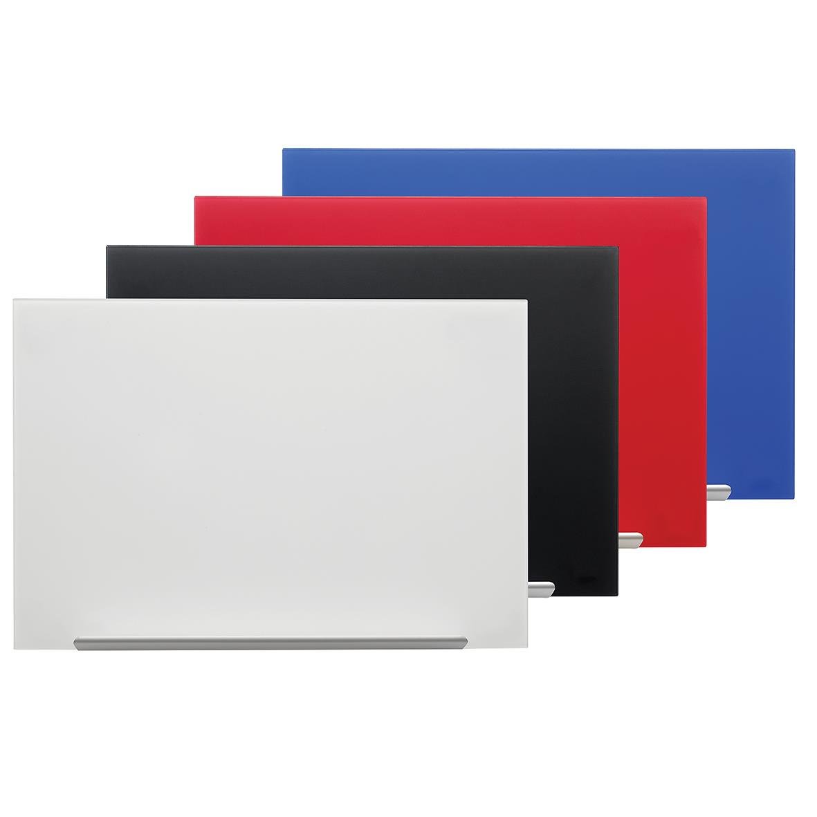 Glastavla Nobo Pro 31 tum, 677x381mm i färgerna vit, svart, röd och blå