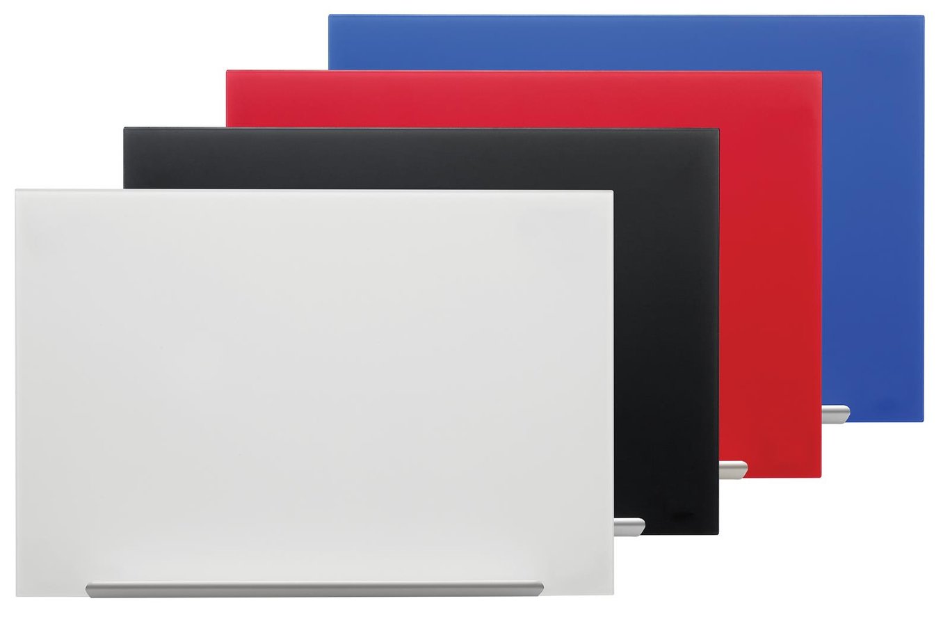 Glastavla Nobo Pro 31 tum, 677x381mm i färgerna vit, svart, röd och blå