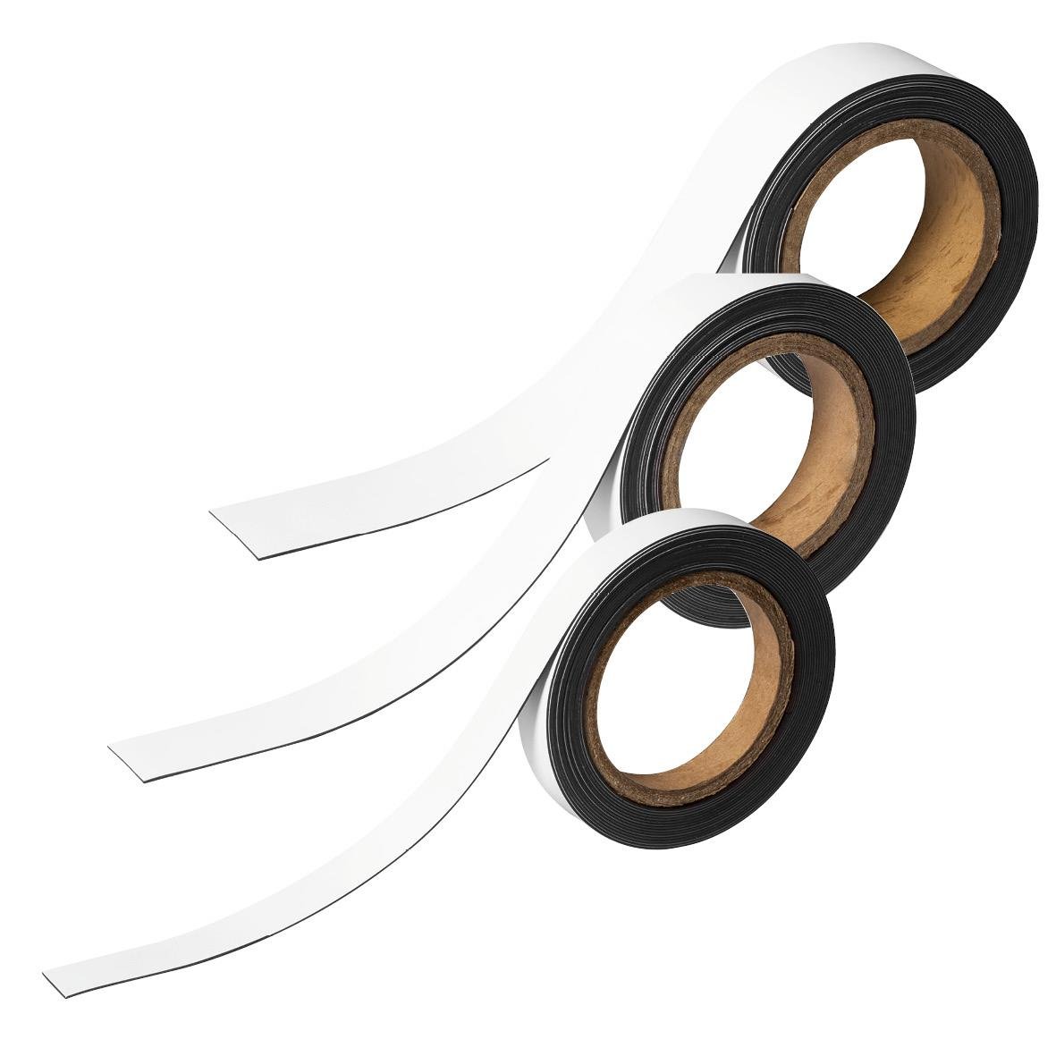 Magnetband i tre rullar, 5 meter långt, hållbart och flexibelt