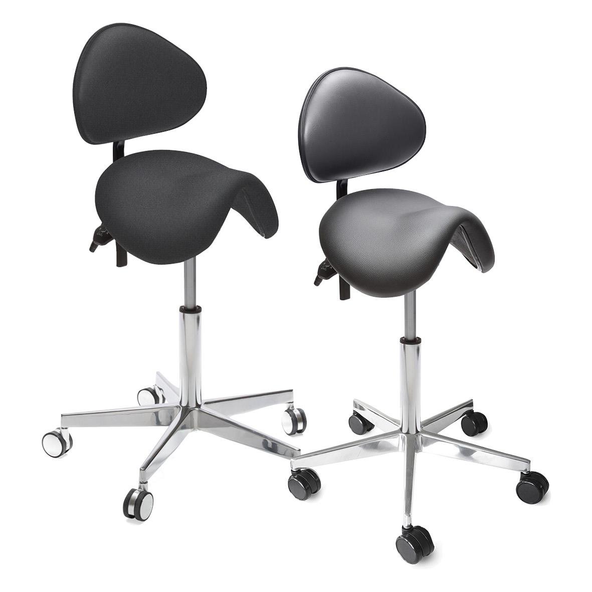 Sadelstol Lanab Polo M Med Ryggstöd Svart Konstläder 76080150