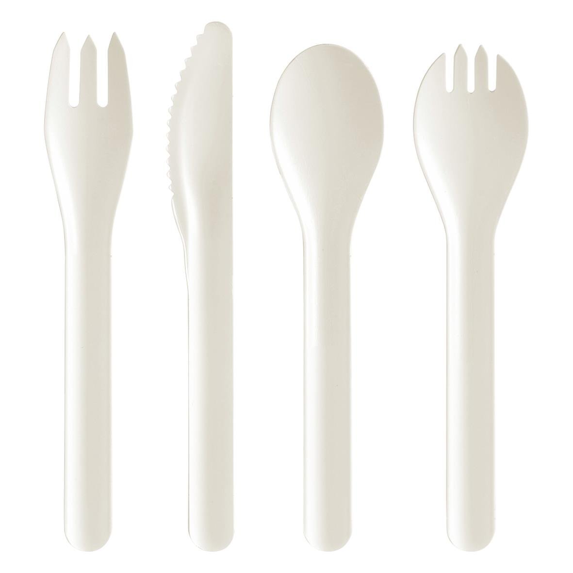 Pappersbestick Duni Pluma Sked/Gaffel Vit 15cm 79050540