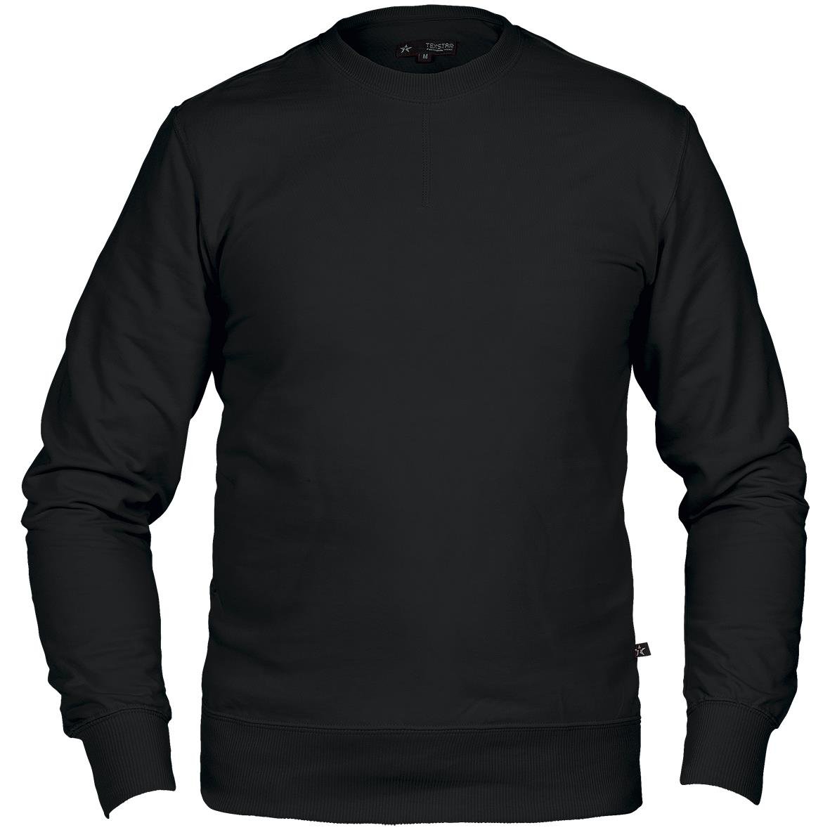 Svart sweatshirt Texstar SW13 med rund hals och långa ärmar