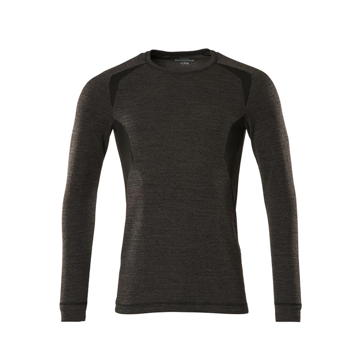 Mörk antracitfärgad undertröja med svart paneler på axlar och ärmar