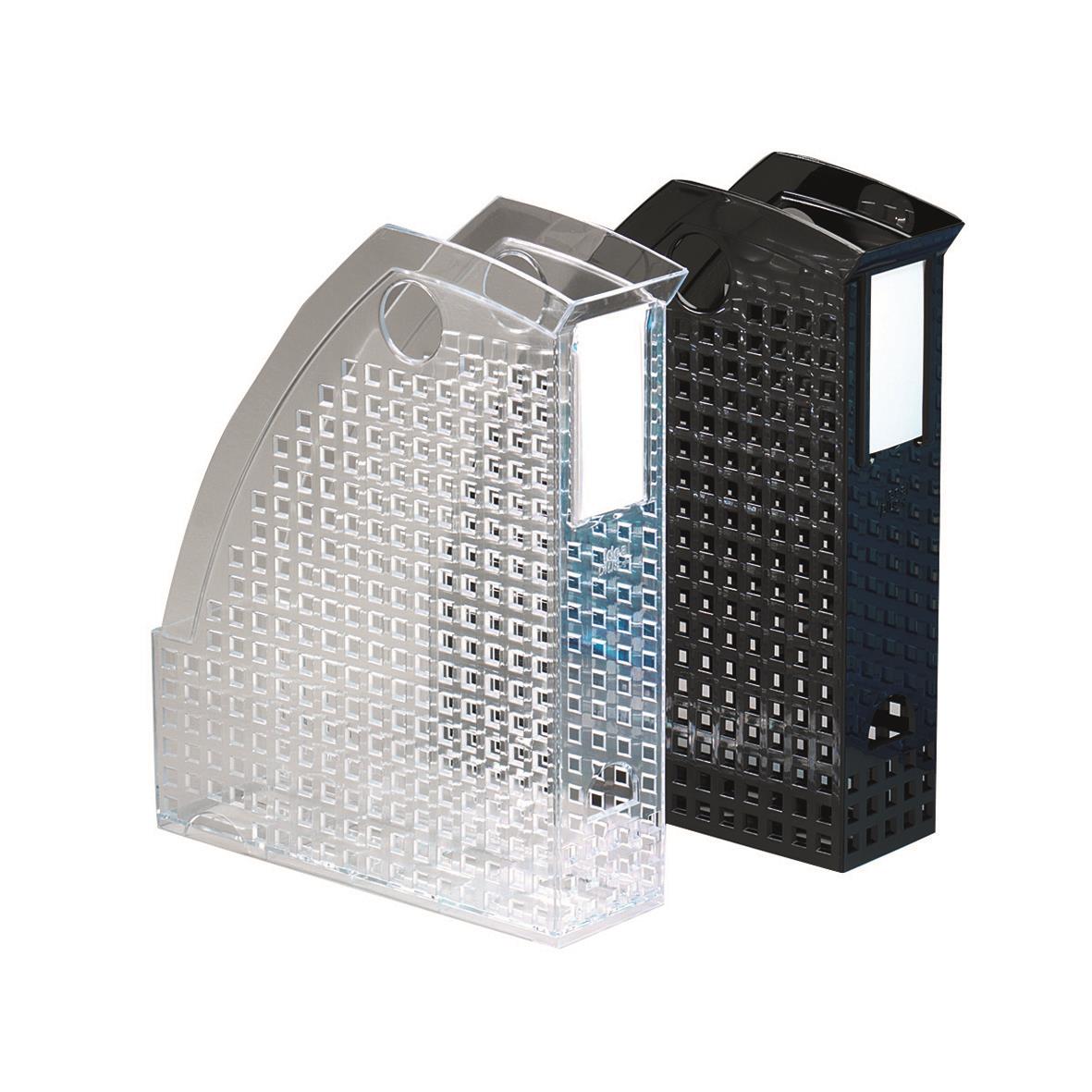 Tidskriftssamlare Durable Trend i transparent och svart plast