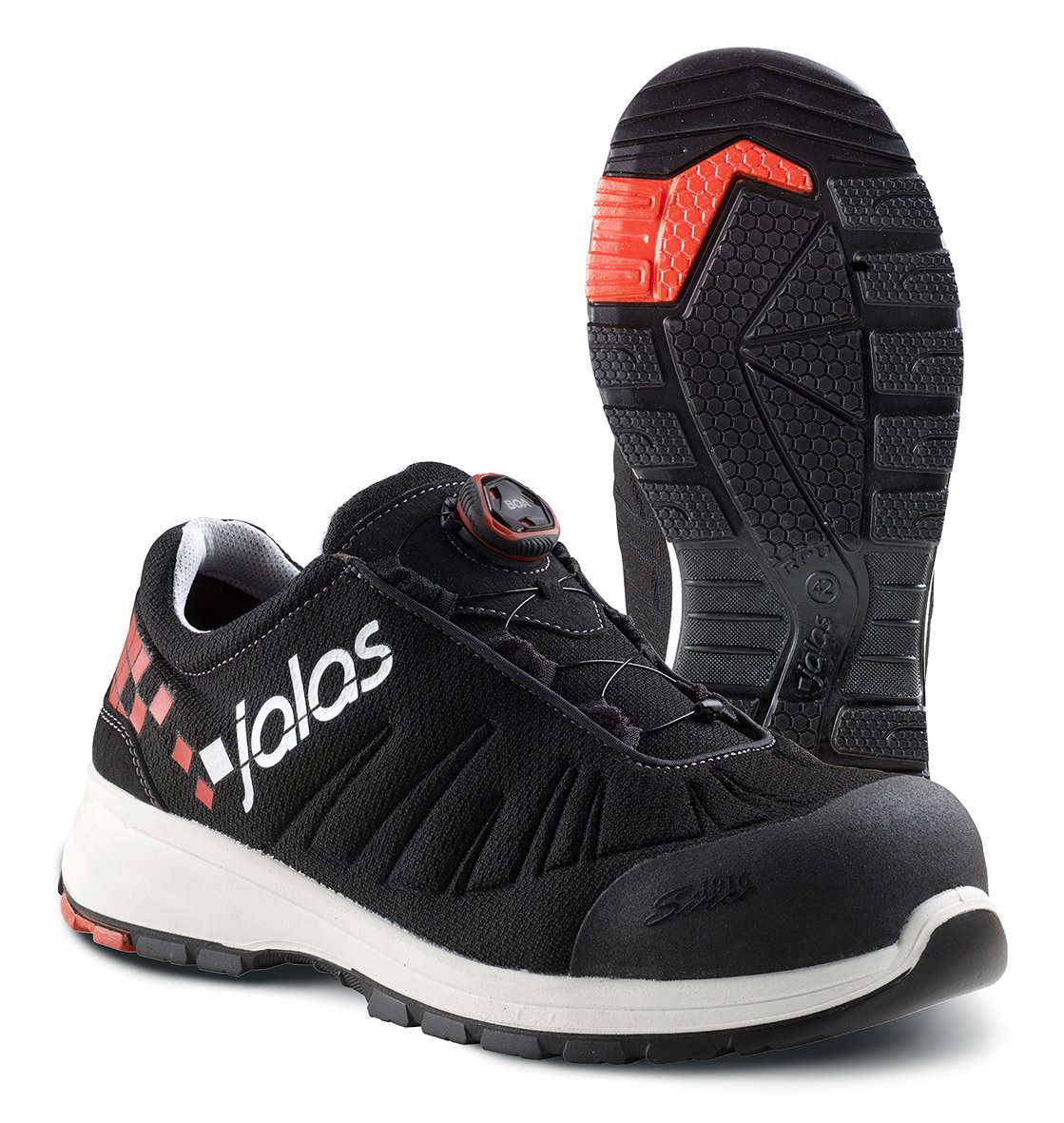 Skyddssko Jalas 7138 Zenit Evo Easyroll i svart med vit och röd detalj