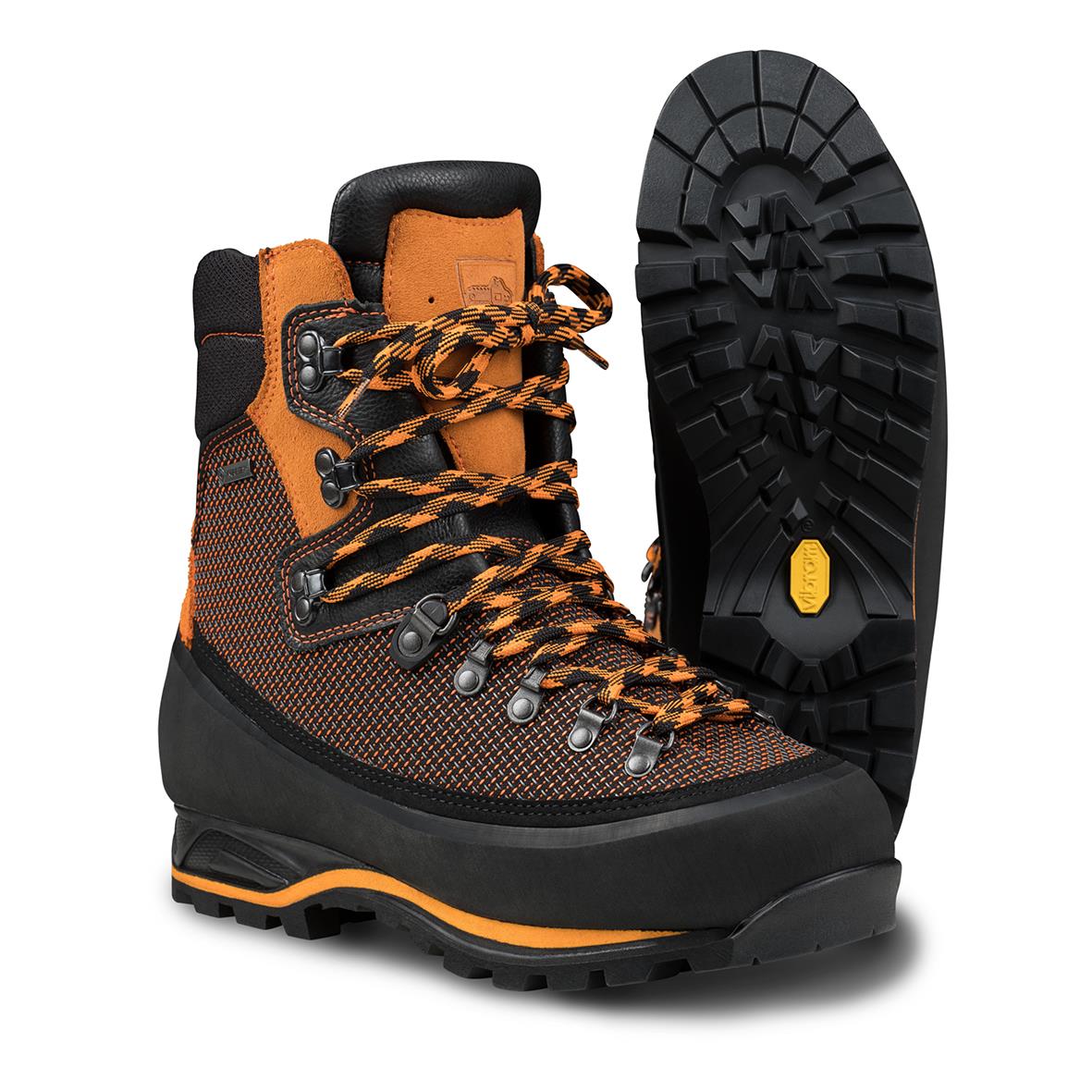 Sågskyddskänga Jalas 1988 GTX i orange och svart med robust sula