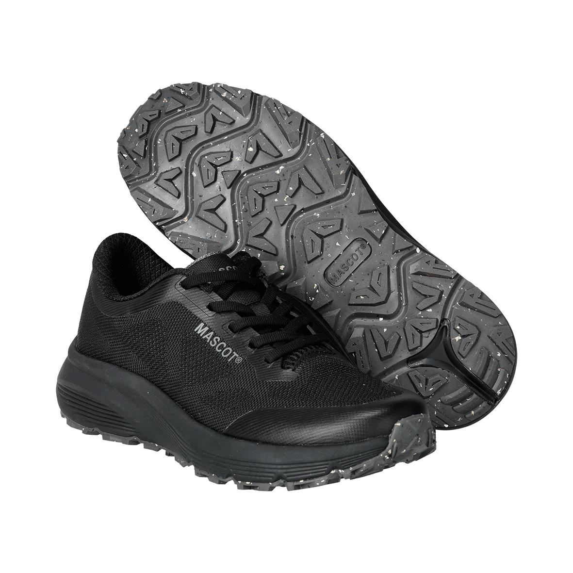 Svarta arbets- och sportskor med MASCOT-etikett och gummisula