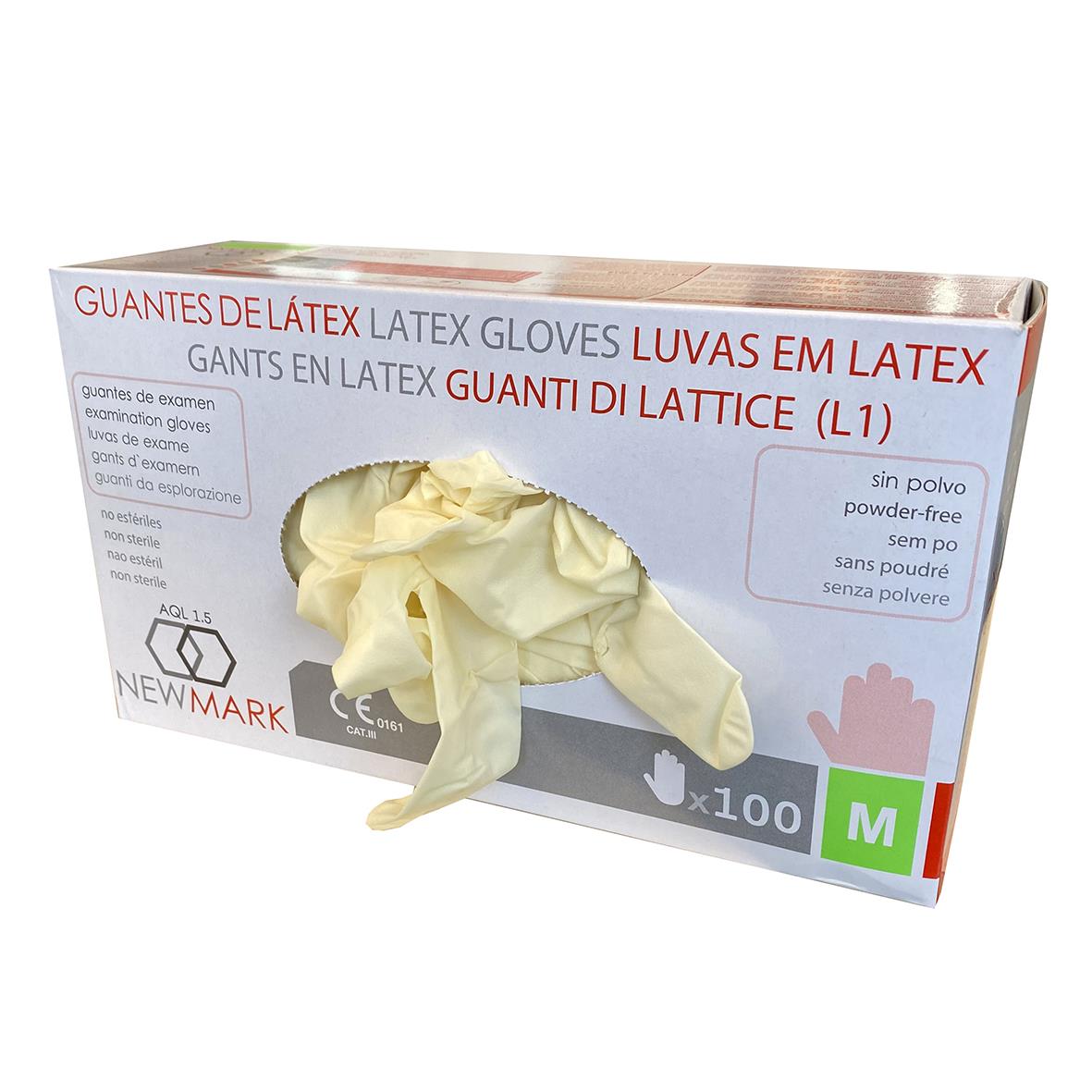 Engångshandske New Mark Latex Puderfri Vit S-L