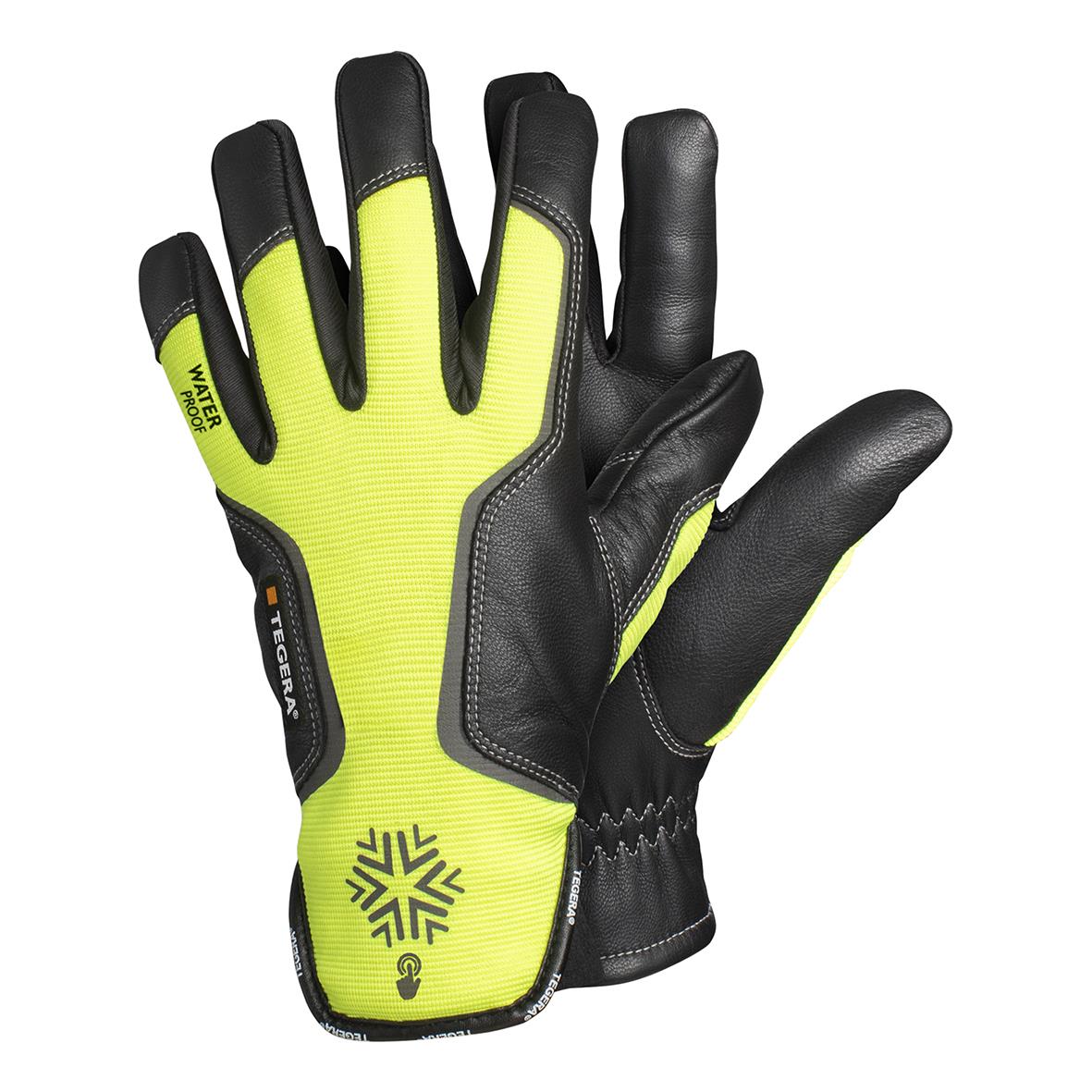 Vinterhandske Tegera 7798 Dynamic Strength Läder i svart och neon gul