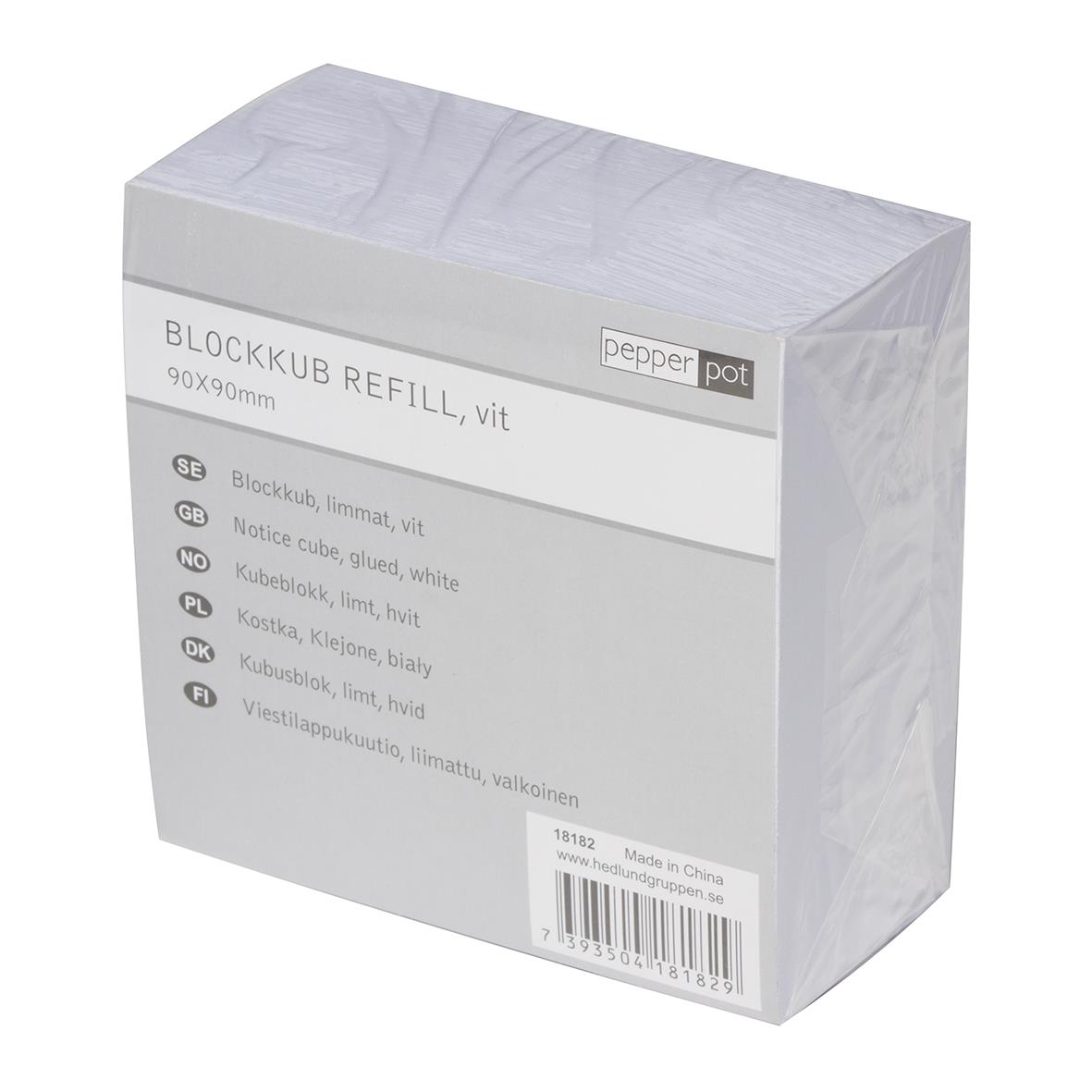 Blockkub limmad vit 10x10cm 10050009